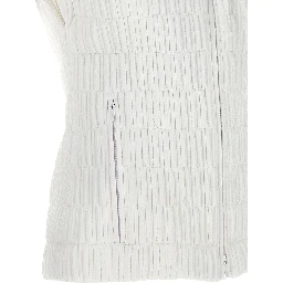 White Polyamide Sleeveless Jacket