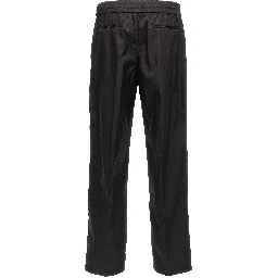 Black Polyamide Casual Pants