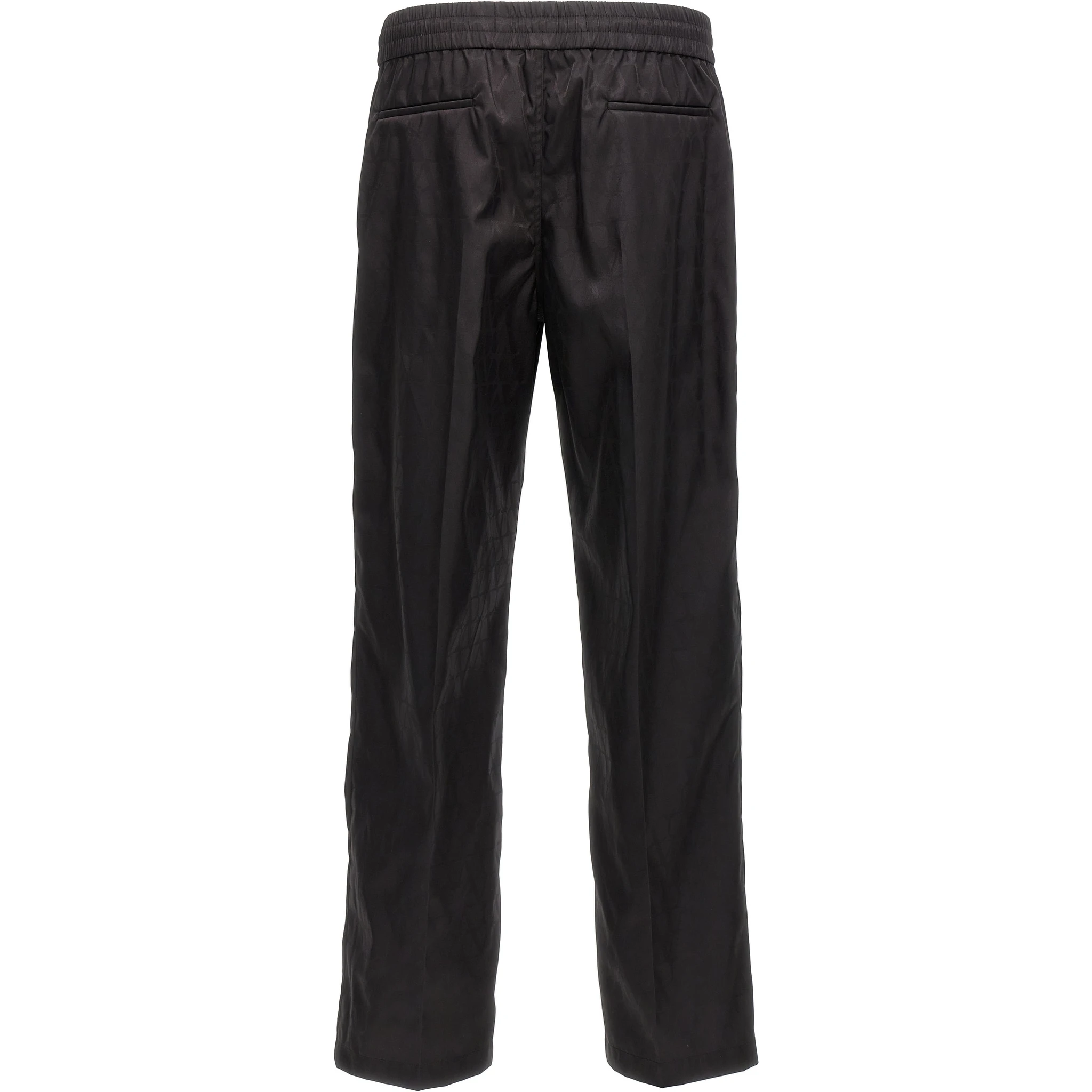 Black Polyamide Casual Pants