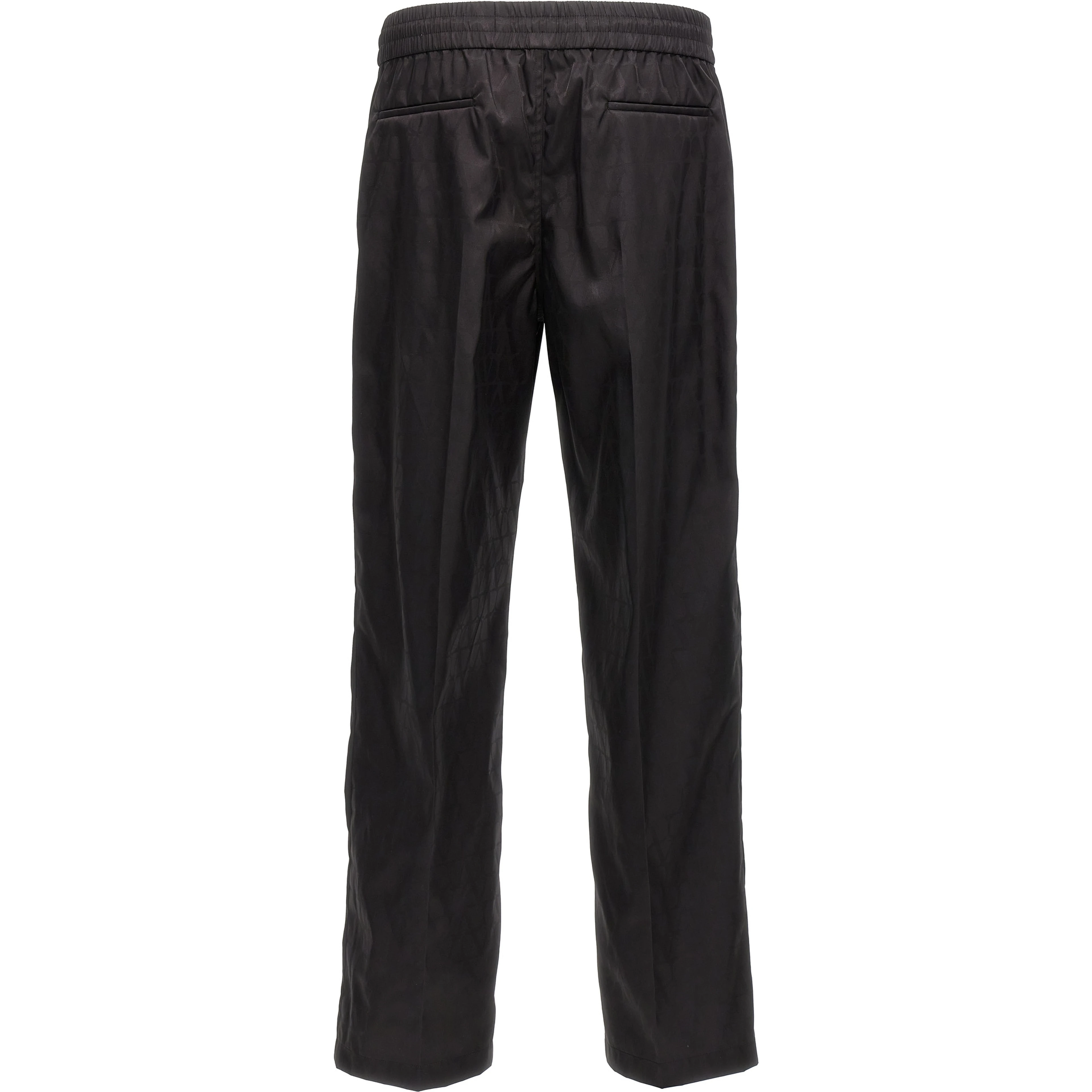 Black Polyamide Casual Pants