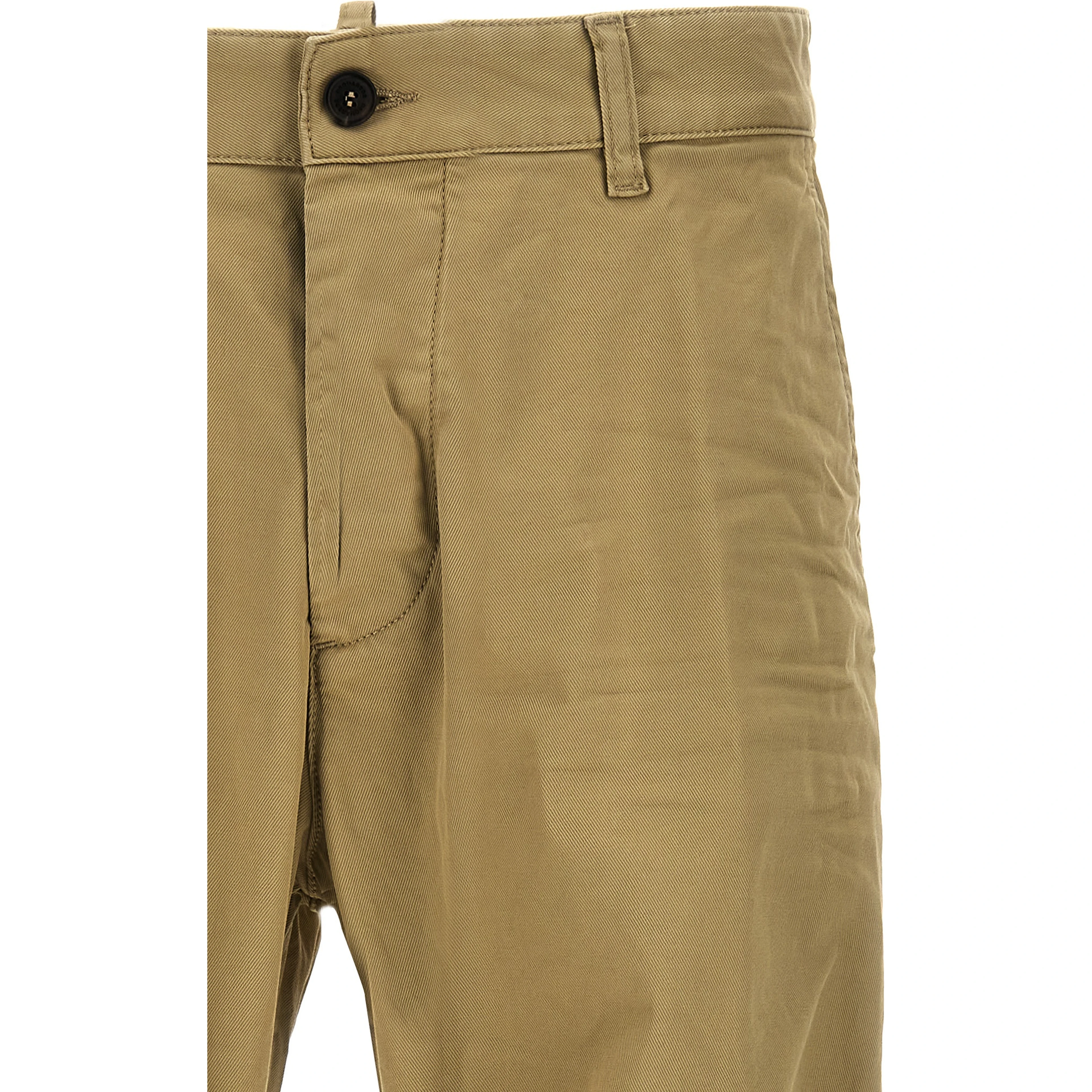 Beige Cotton Chino Pants