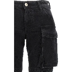 Black Cotton Cargo Pants