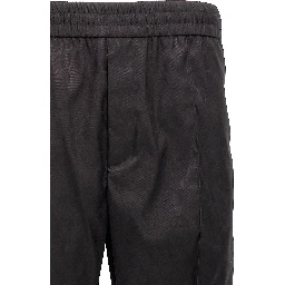 Black Polyamide Casual Pants