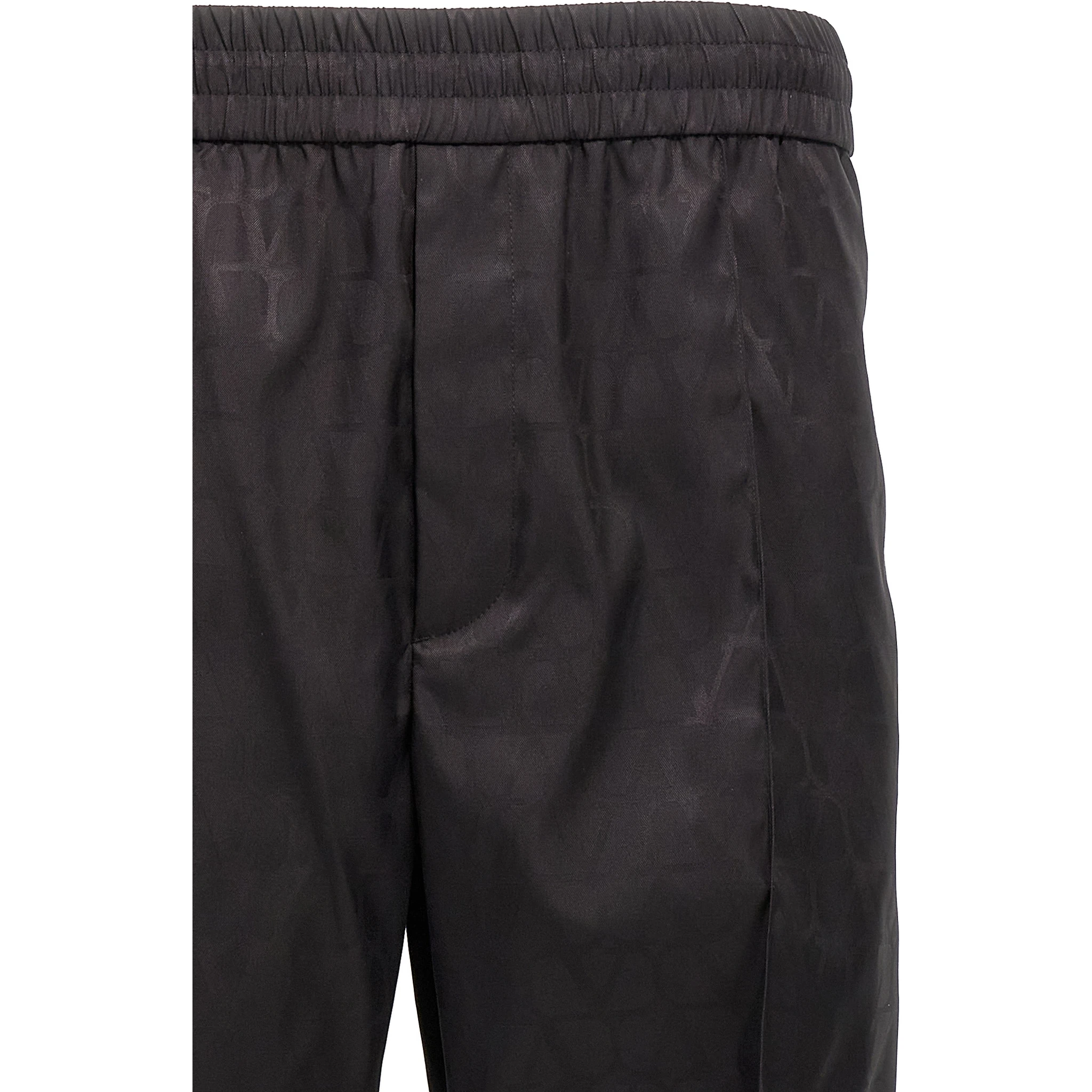 Black Polyamide Casual Pants