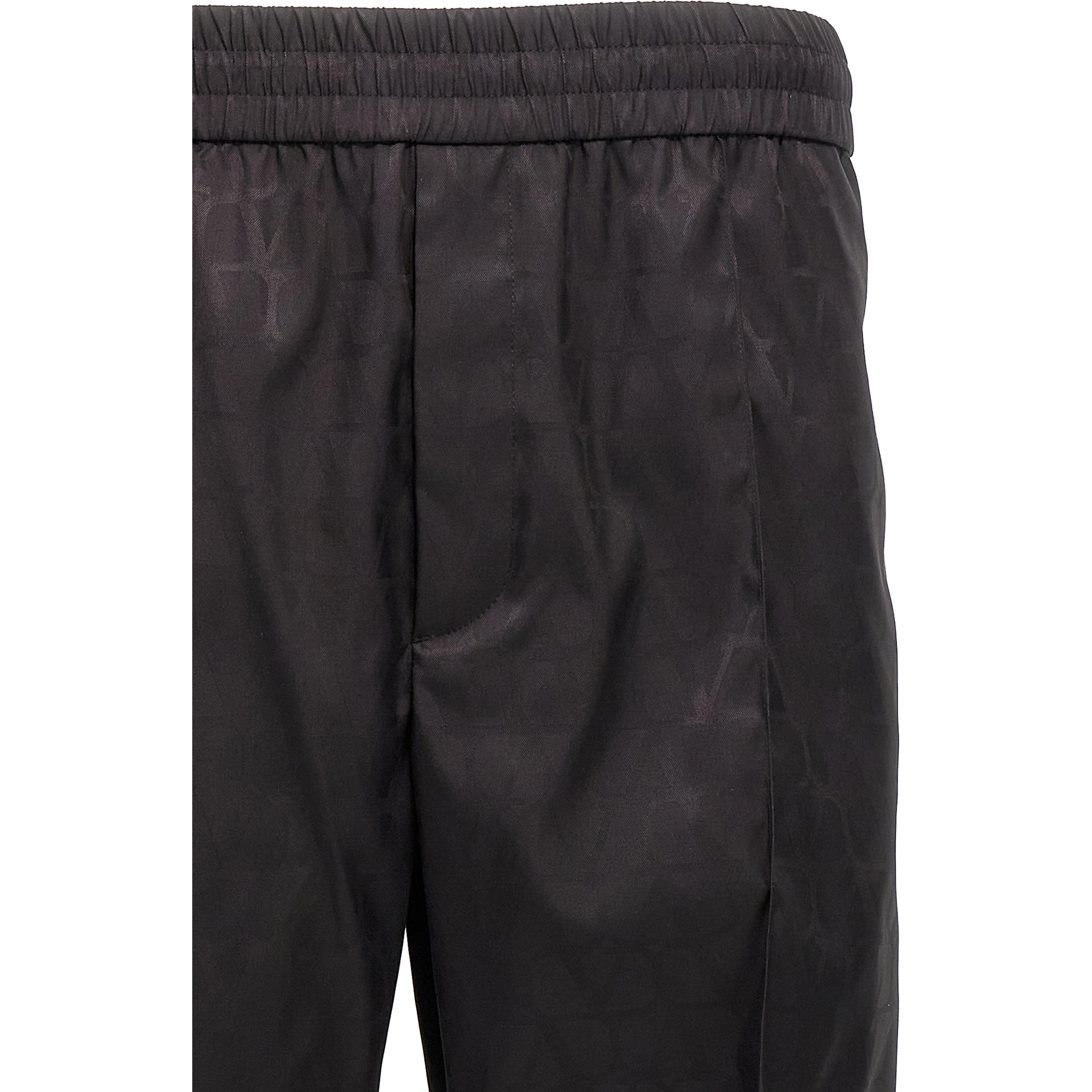 Black Polyamide Casual Pants