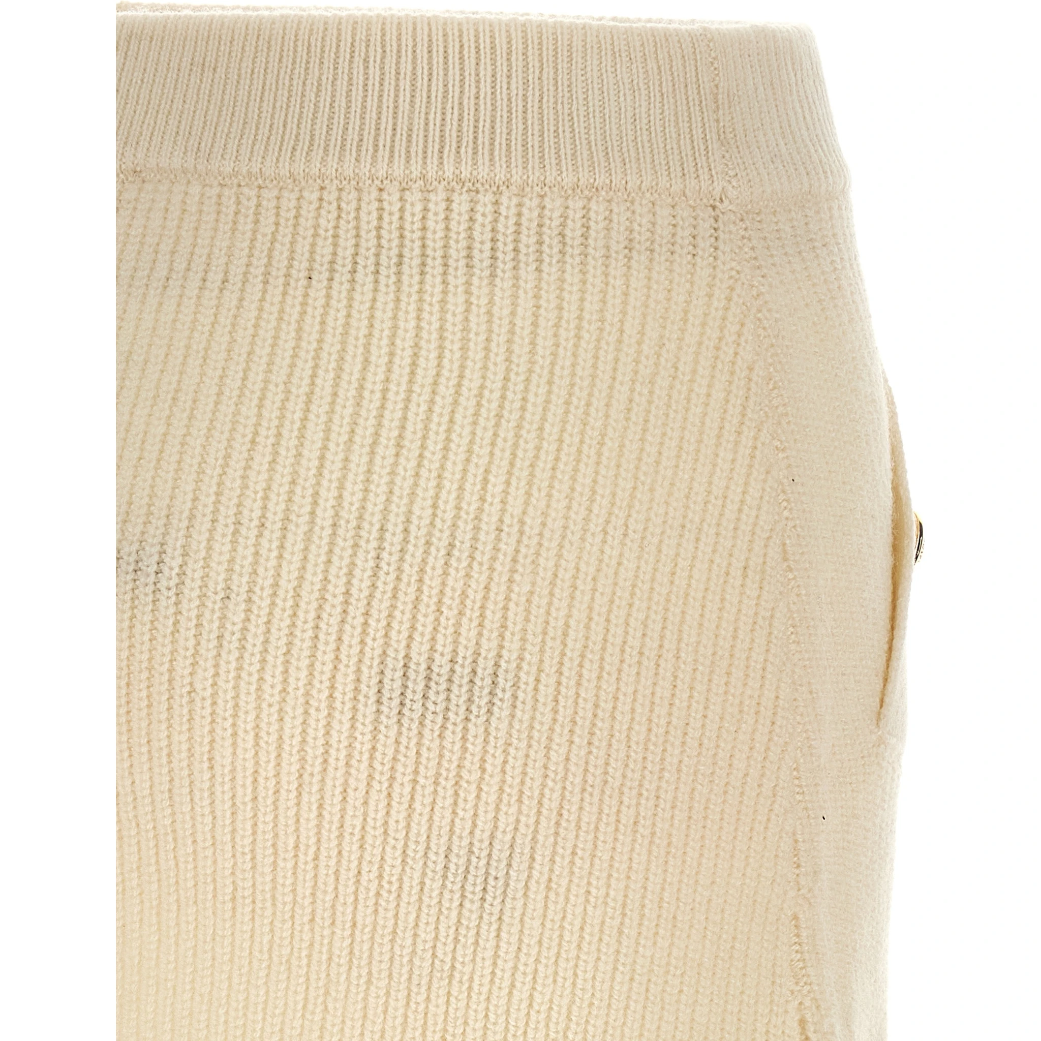 White Wool Long Skirt