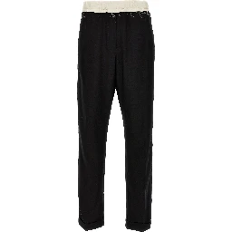 Bicolor Wool Casual Pants
