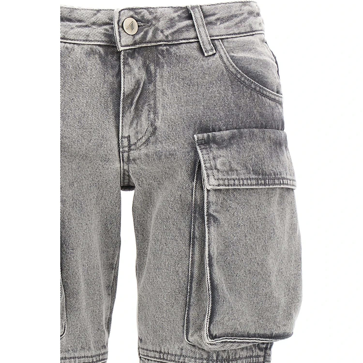 Gray Cotton Cargo Pants