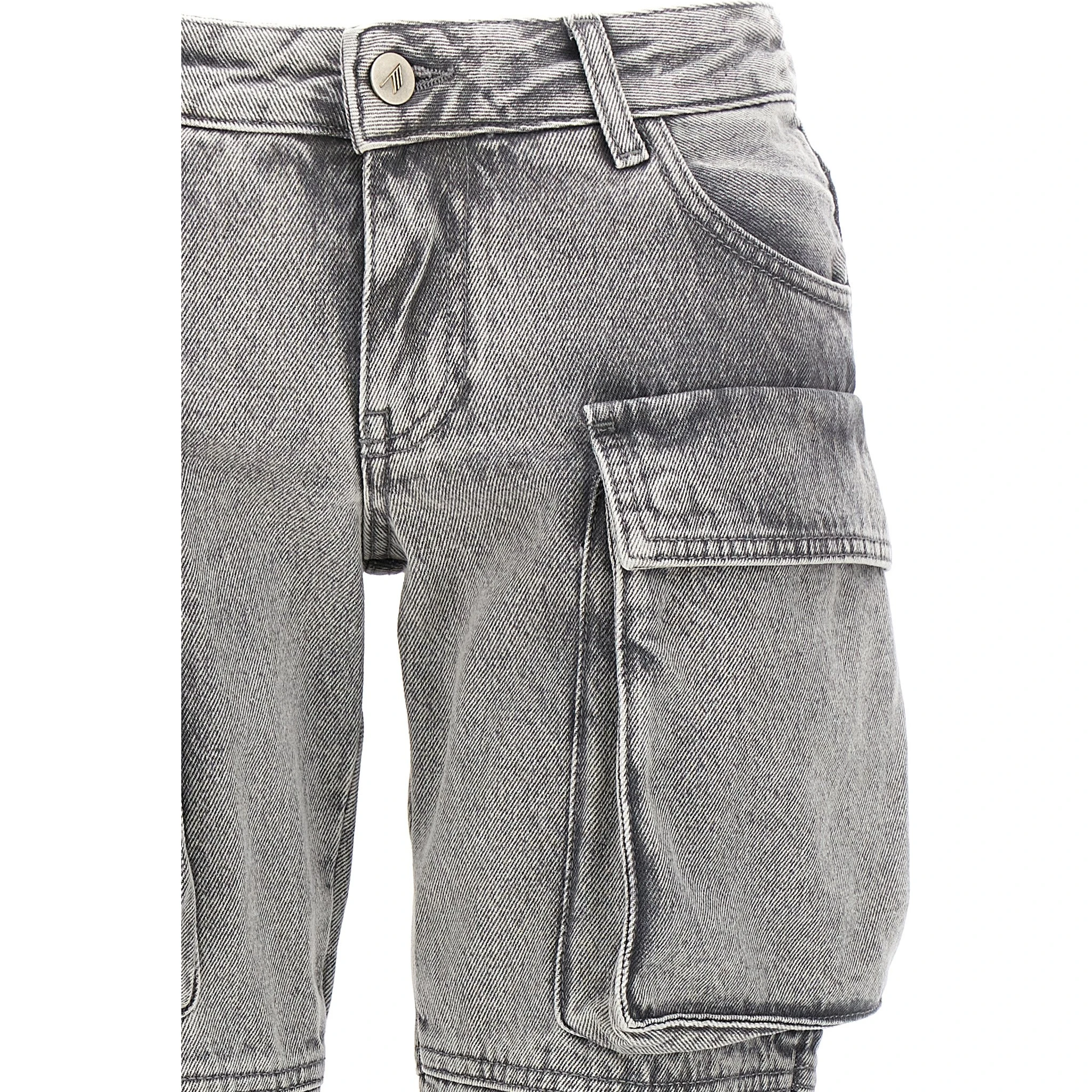 Gray Cotton Cargo Pants