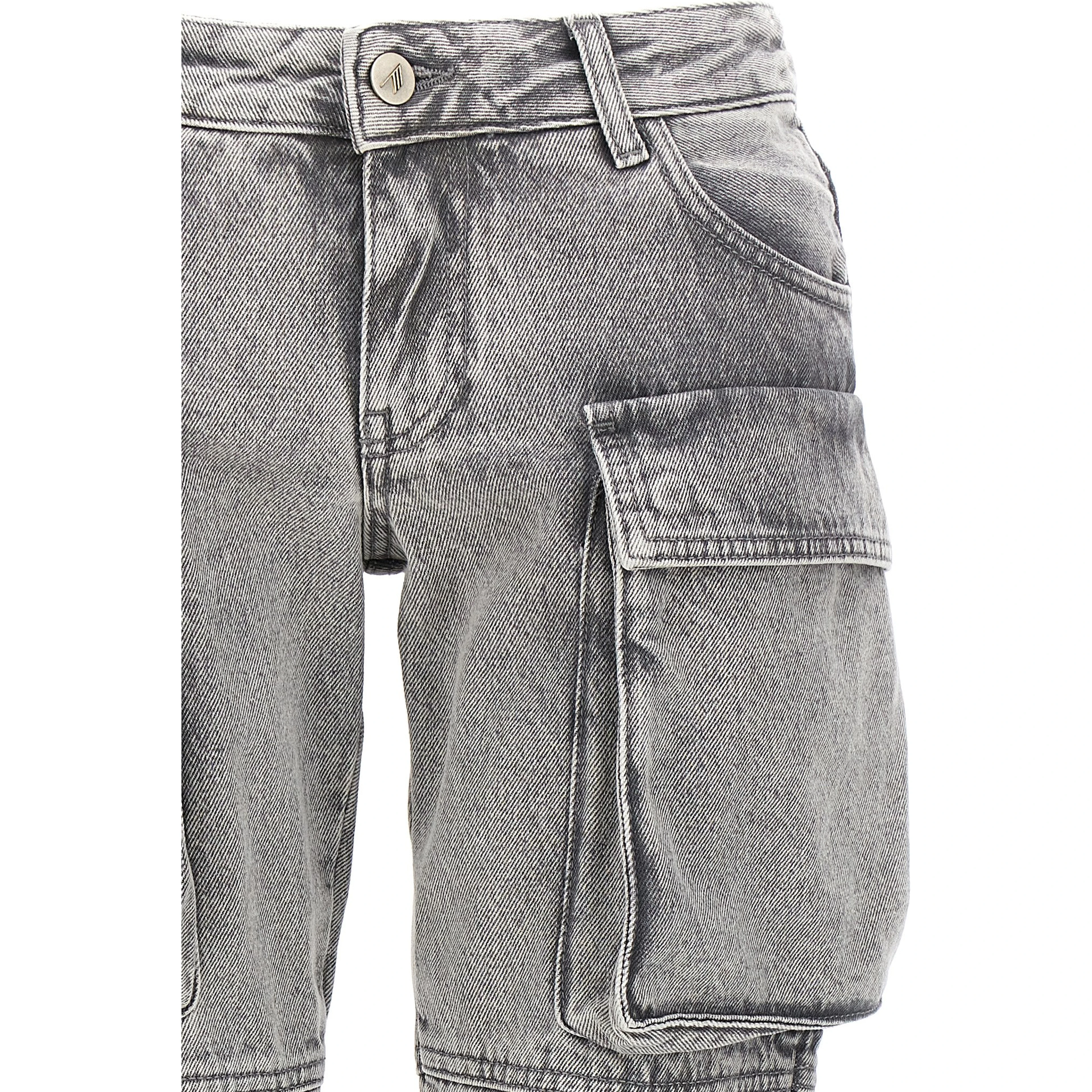 Gray Cotton Cargo Pants