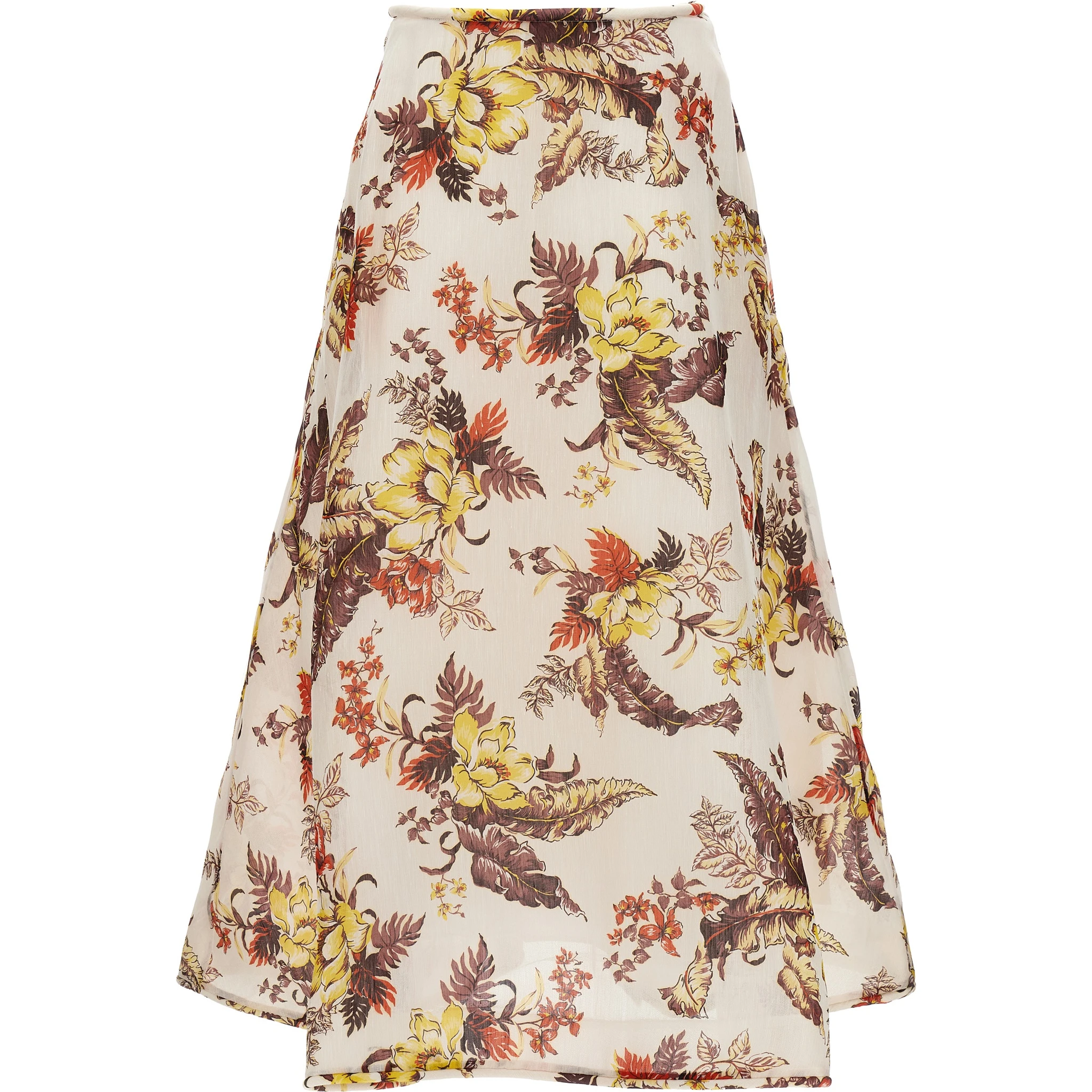 Multicolor Linen Midi Skirt