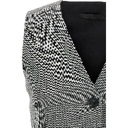 Bicolor Wool Sleeveless Jacket