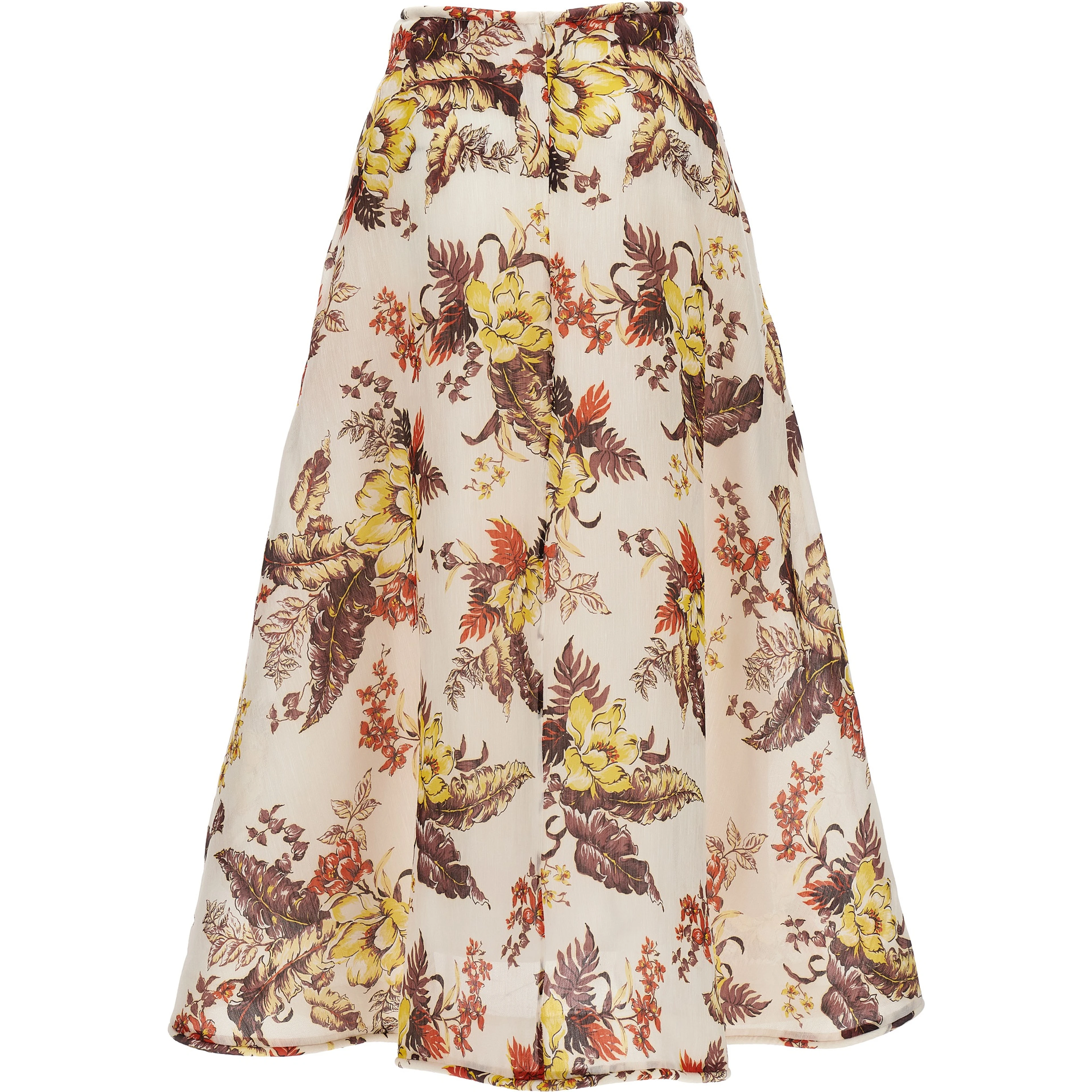 Multicolor Linen Midi Skirt