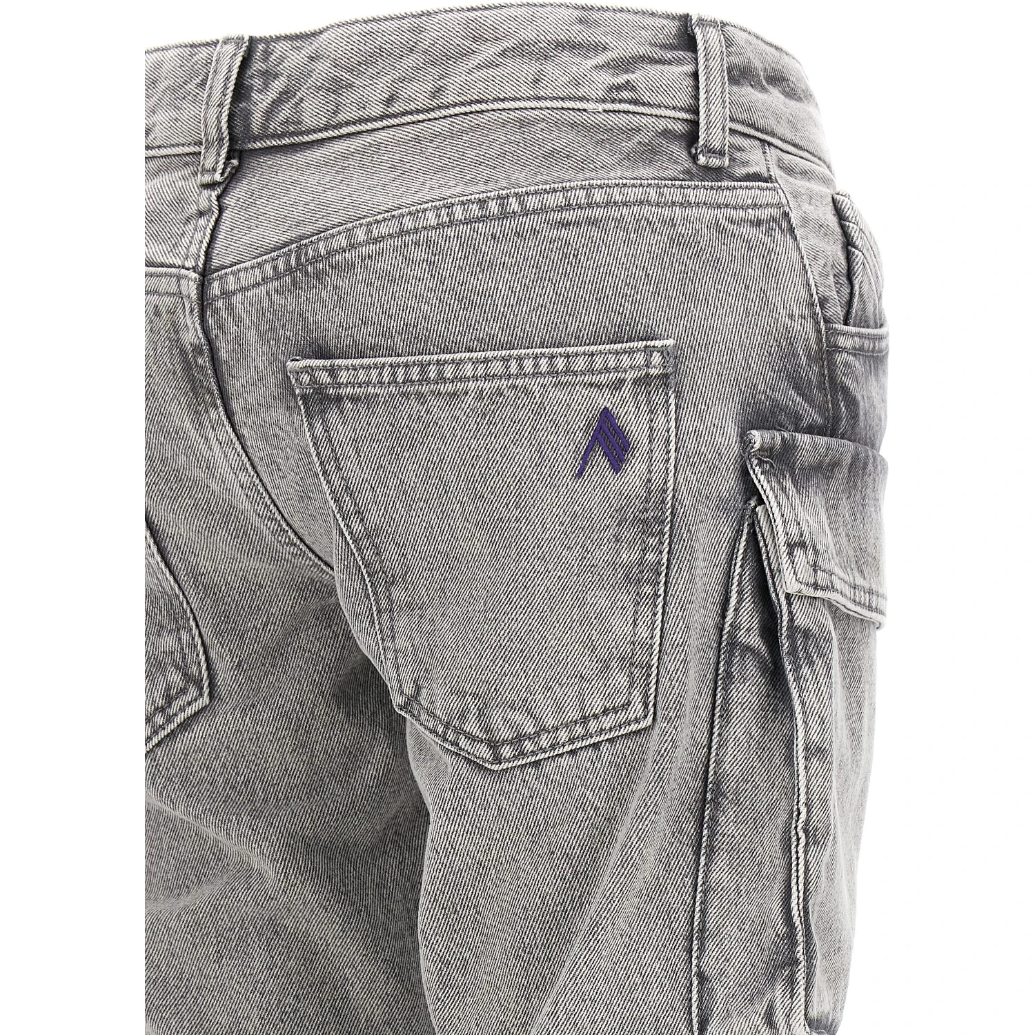 Gray Cotton Cargo Pants