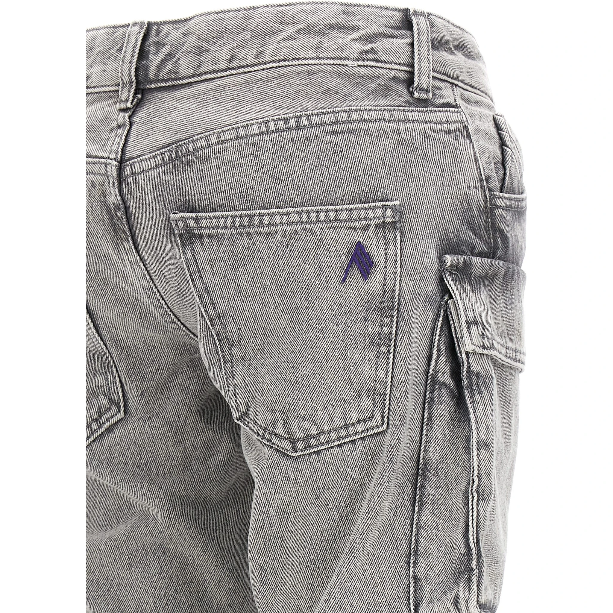 Gray Cotton Cargo Pants