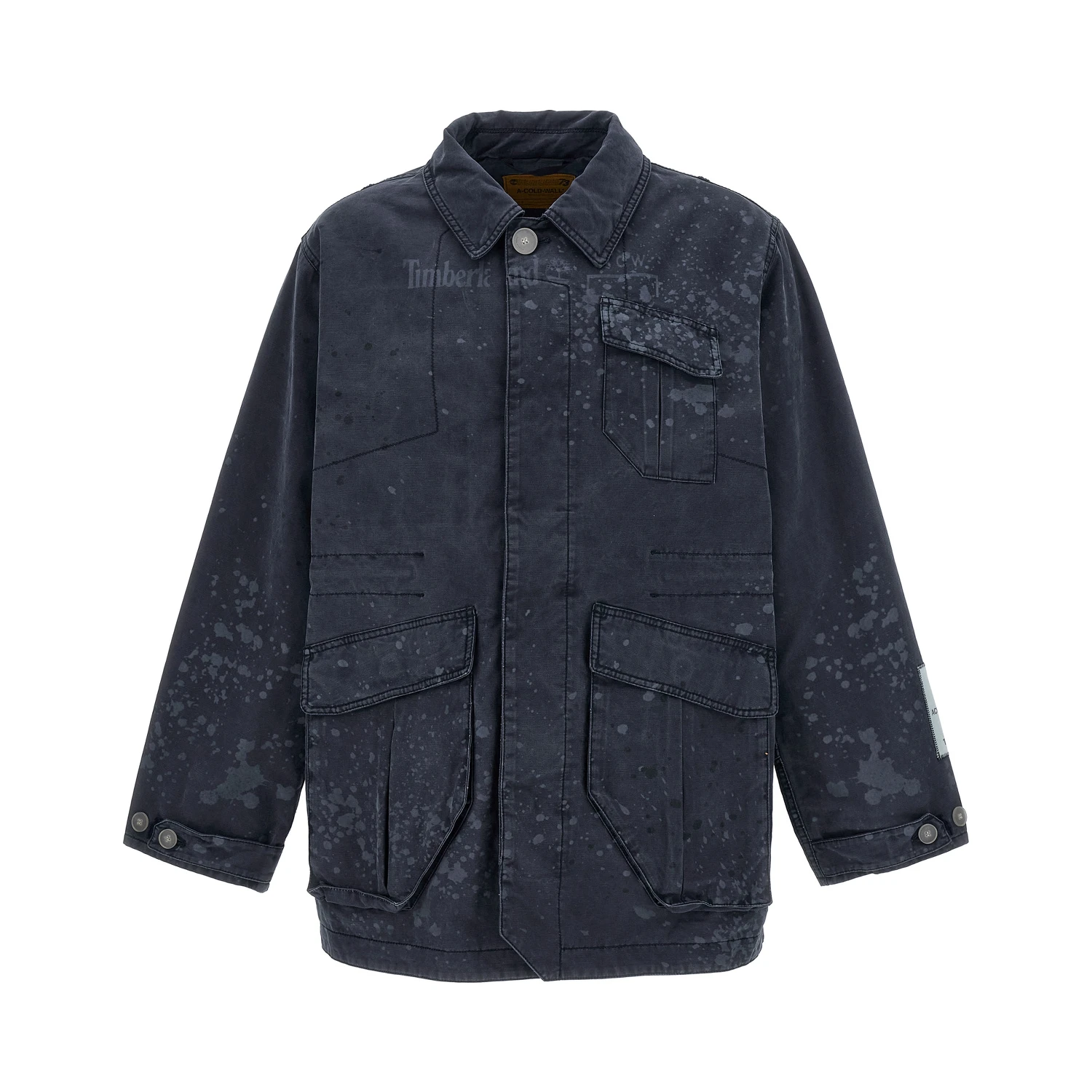 Blue Cotton Full-Length Jacket