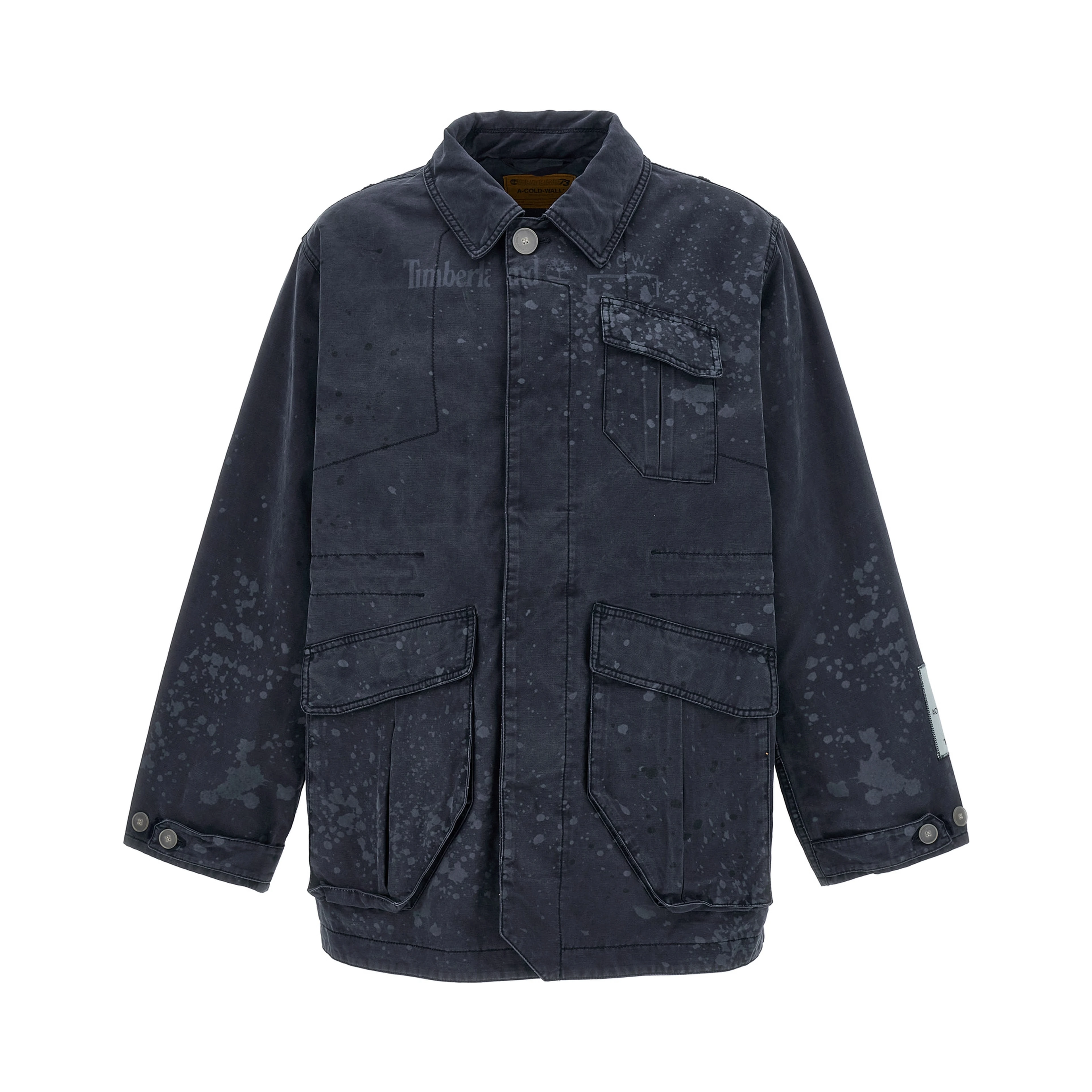 Blue Cotton Full-Length Jacket