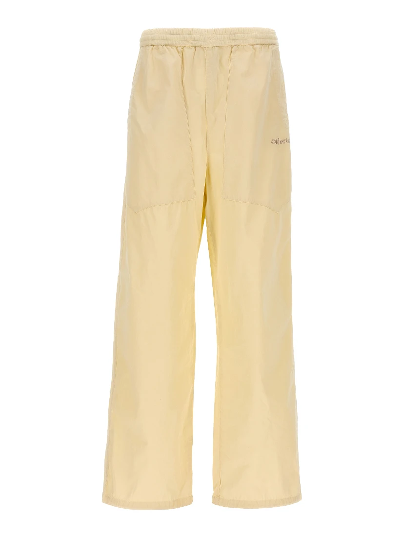 White Cotton Casual Pants