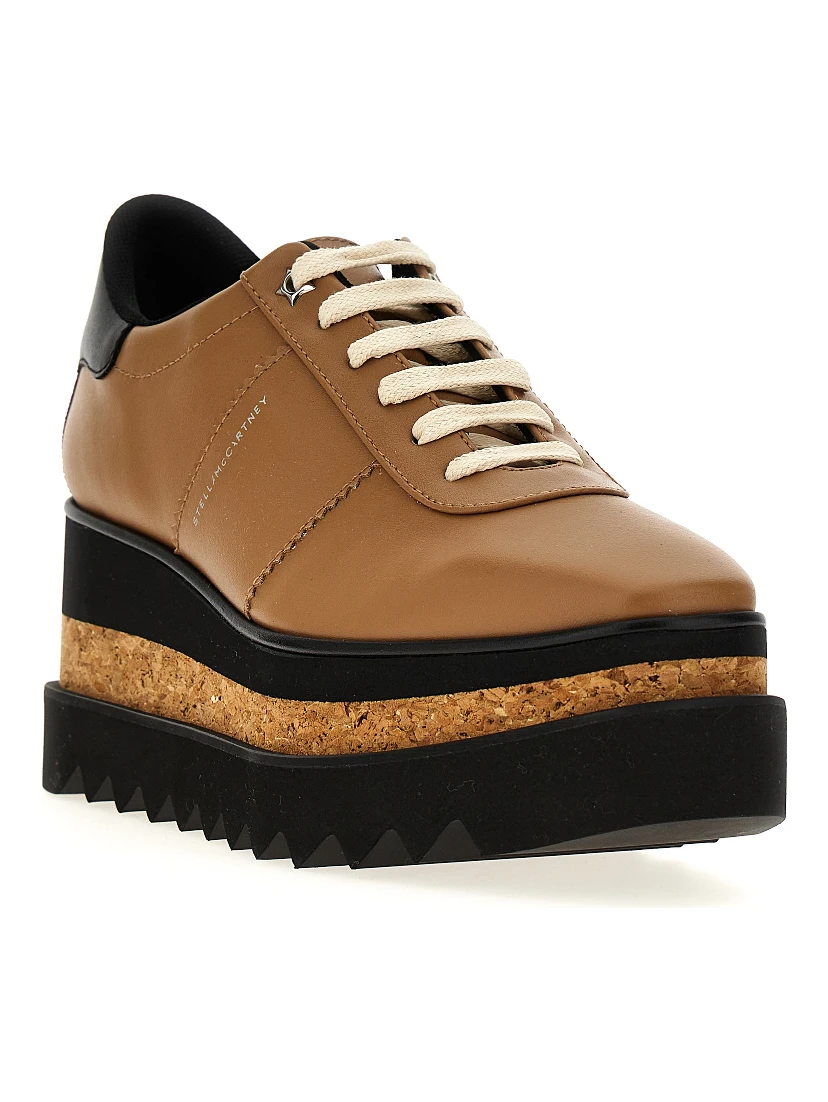 Brown Polyester Wedge Sandals