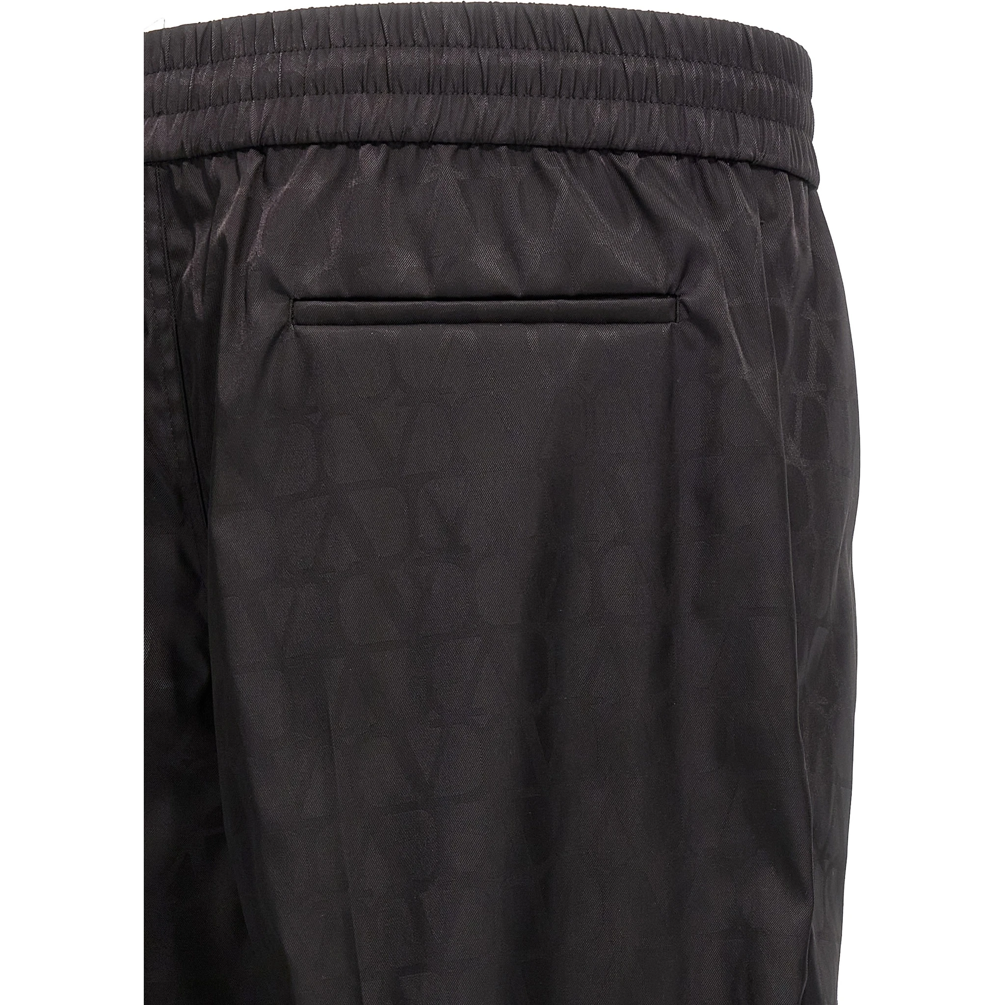 Black Polyamide Casual Pants