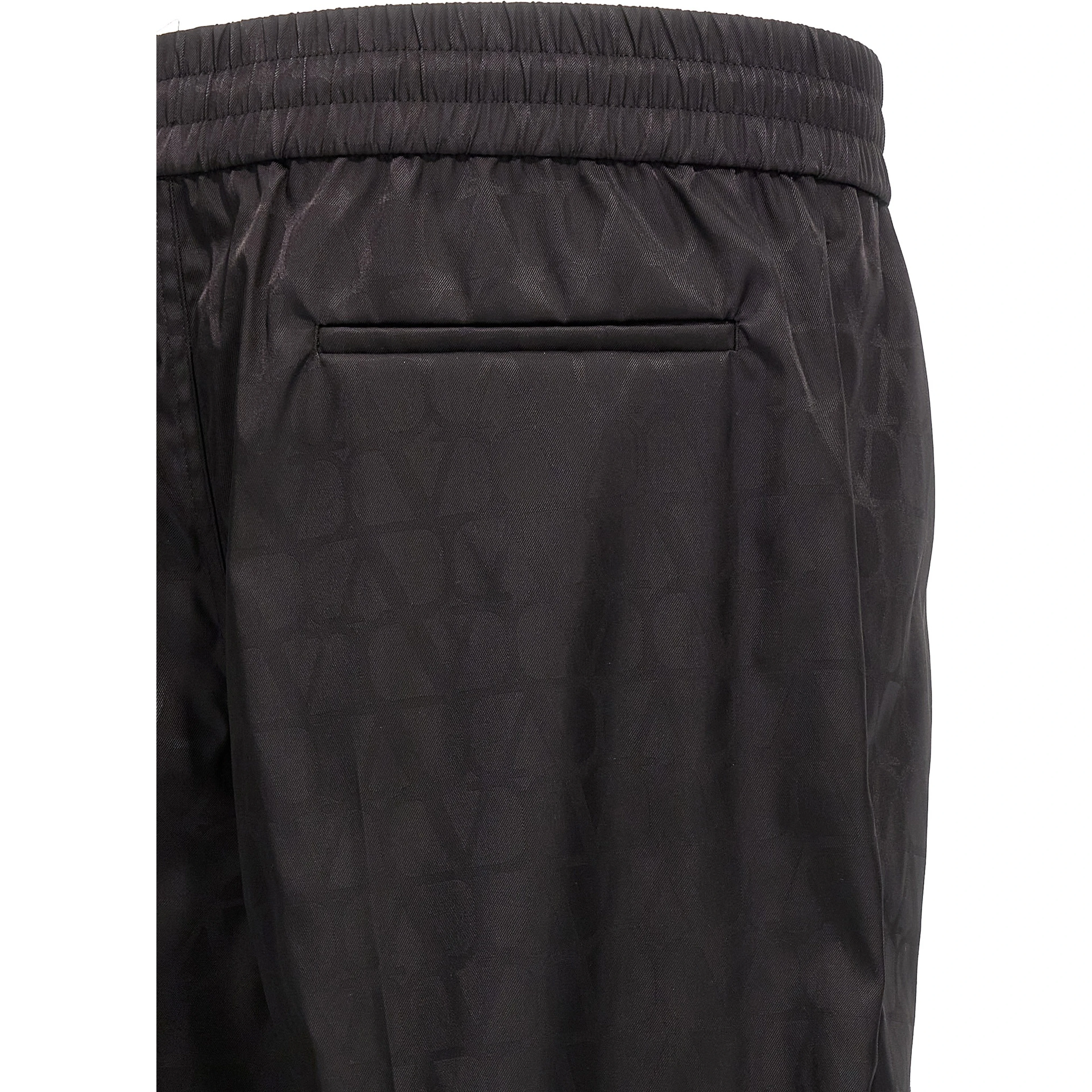 Black Polyamide Casual Pants