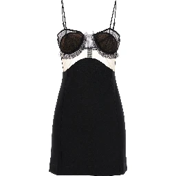 Black Viscose Short Dress