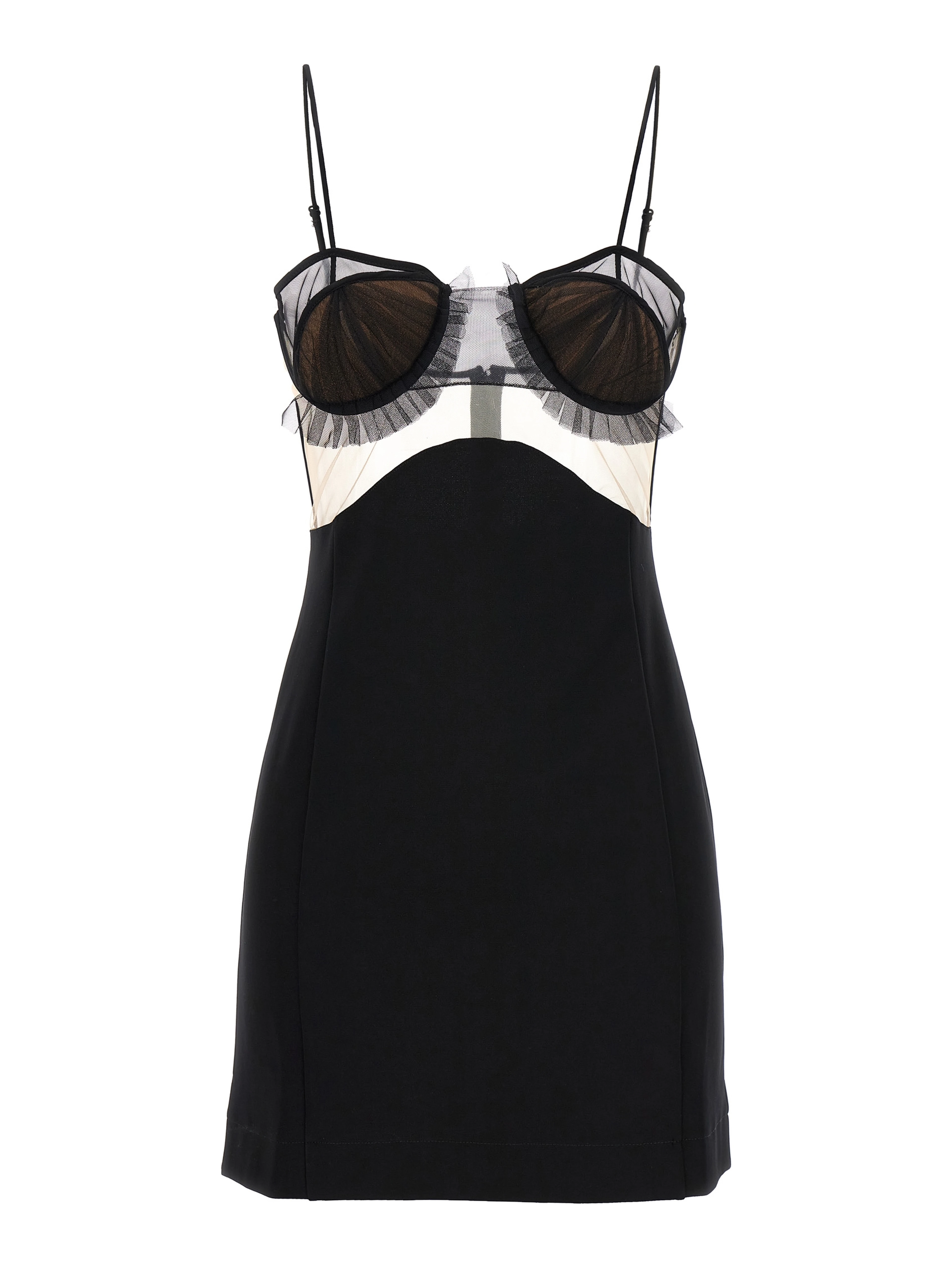 Black Viscose Short Dress