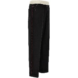 Bicolor Wool Casual Pants
