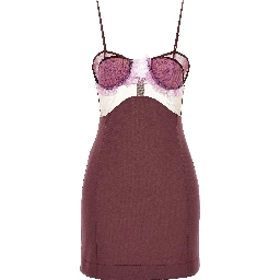 Purple Viscose Short Dress