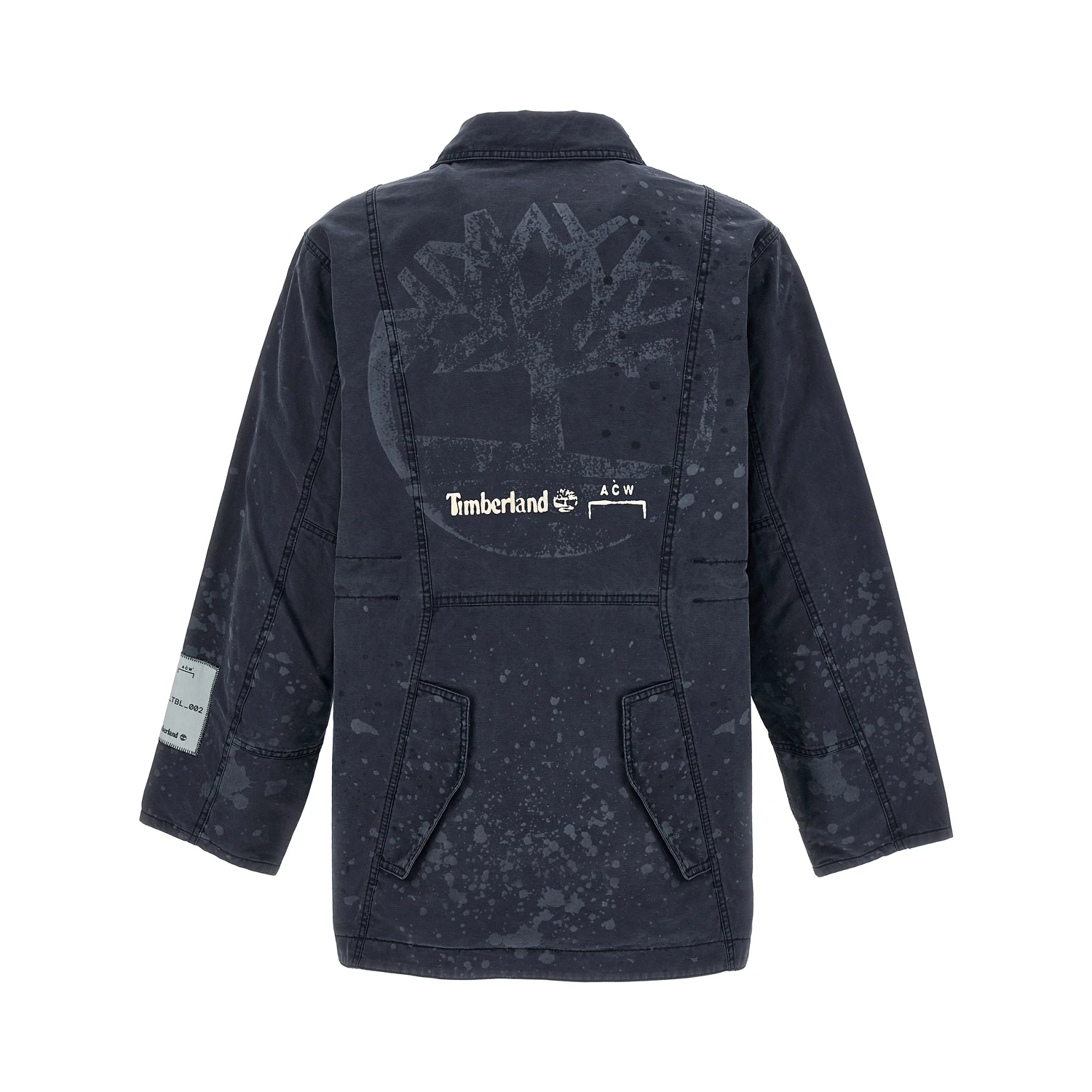 Blue Cotton Full-Length Jacket