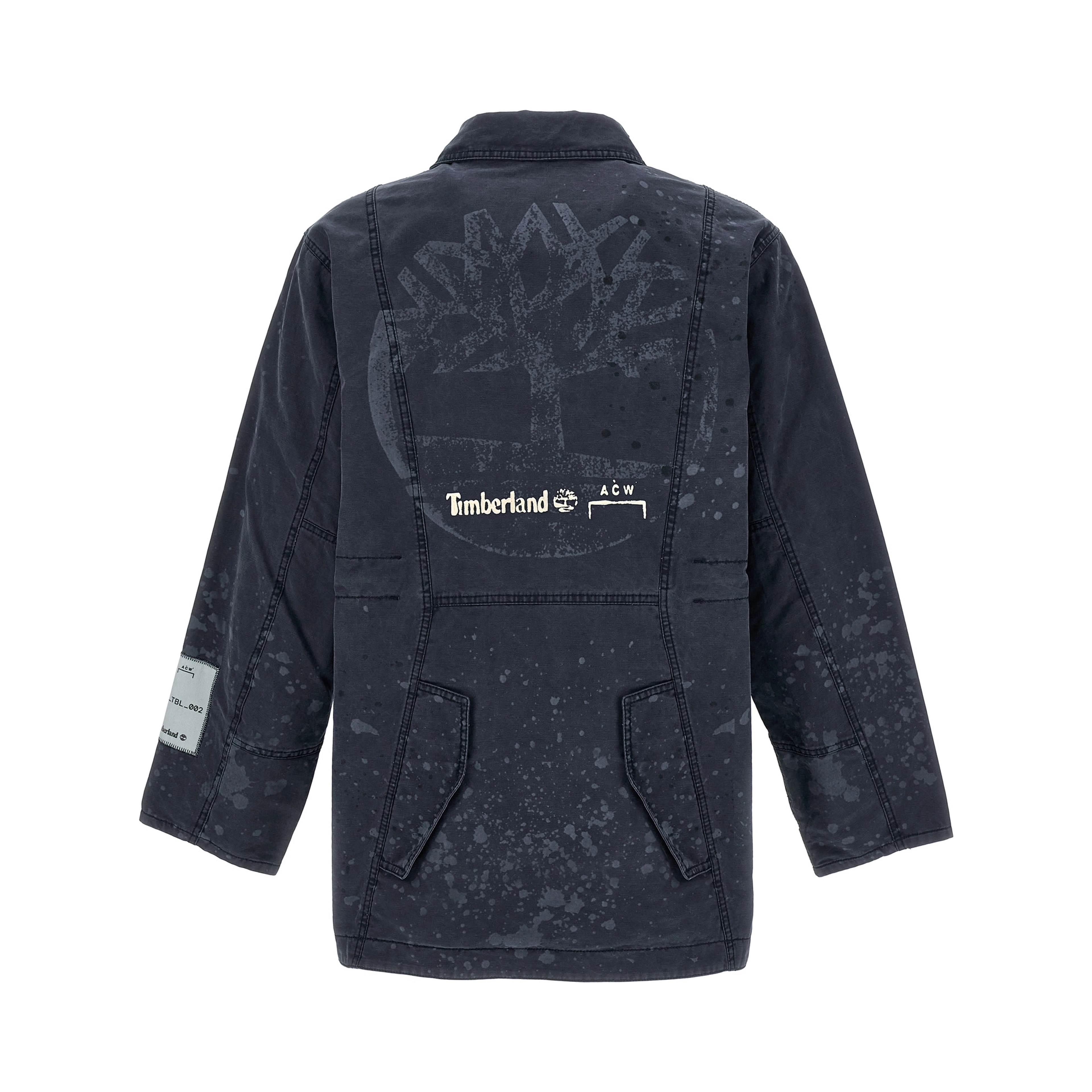 Blue Cotton Full-Length Jacket