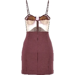 Purple Viscose Short Dress