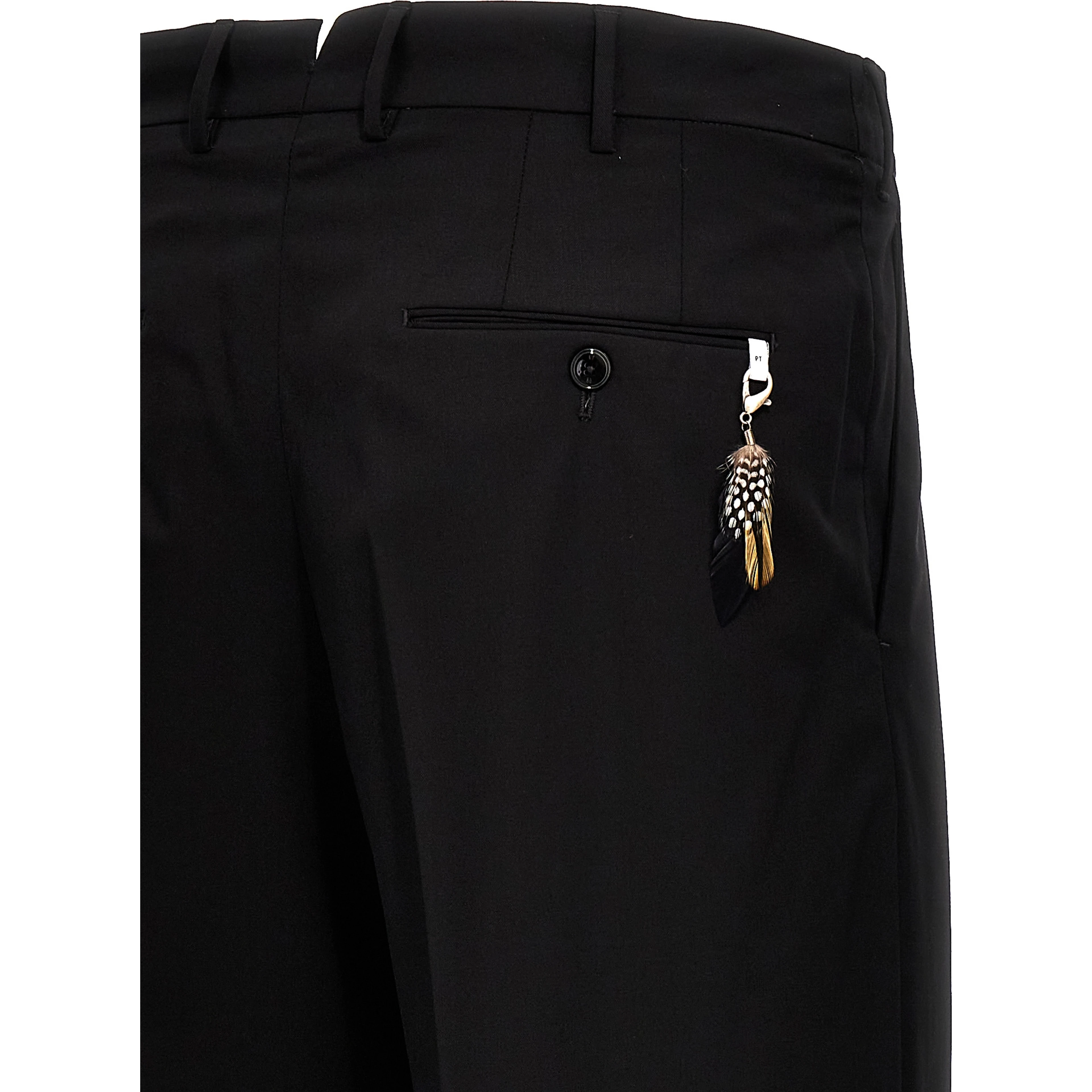 Black Virgin Wool Dress Pants