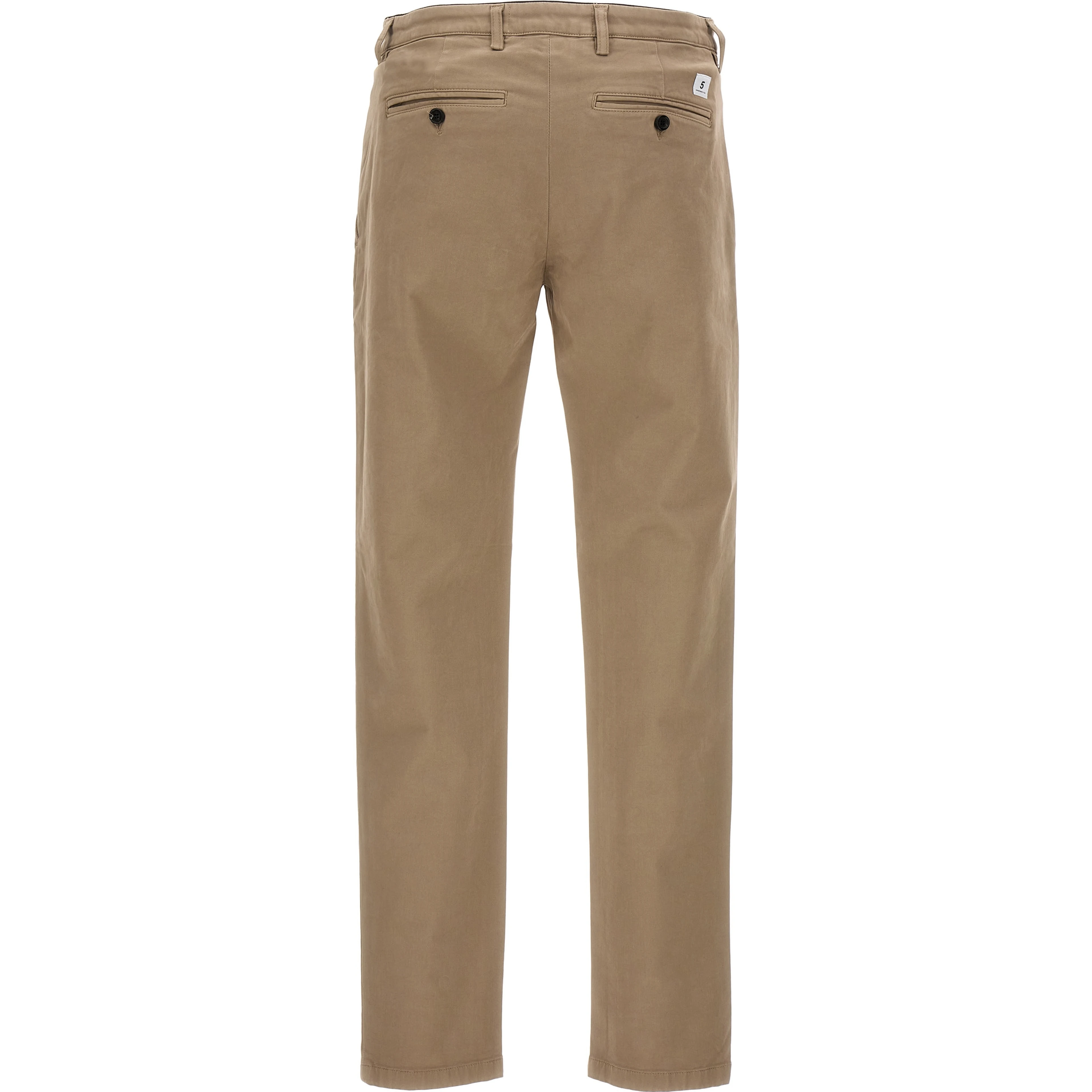 Beige Cotton Casual Pants