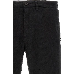 Black Cotton Casual Pants