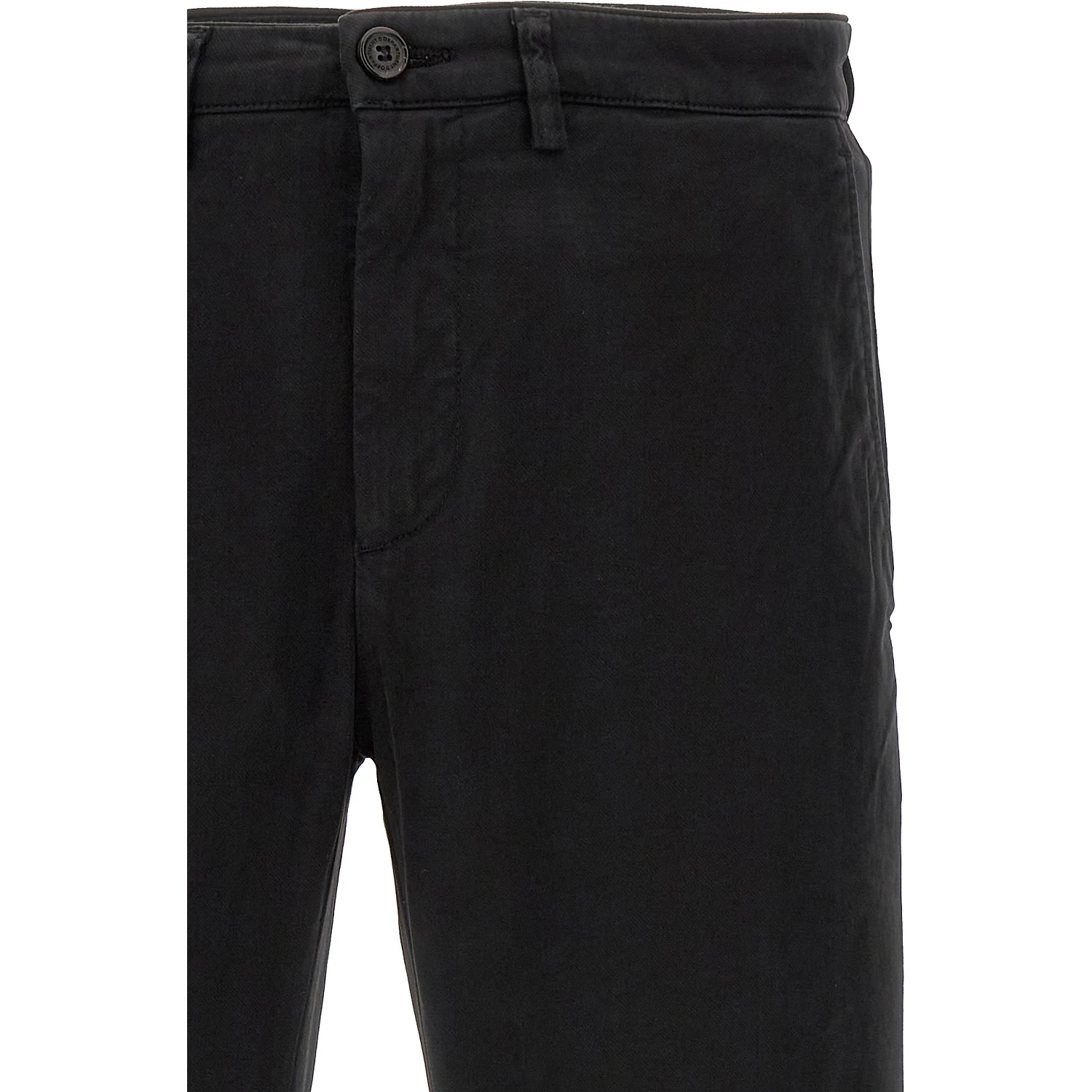 Black Cotton Casual Pants