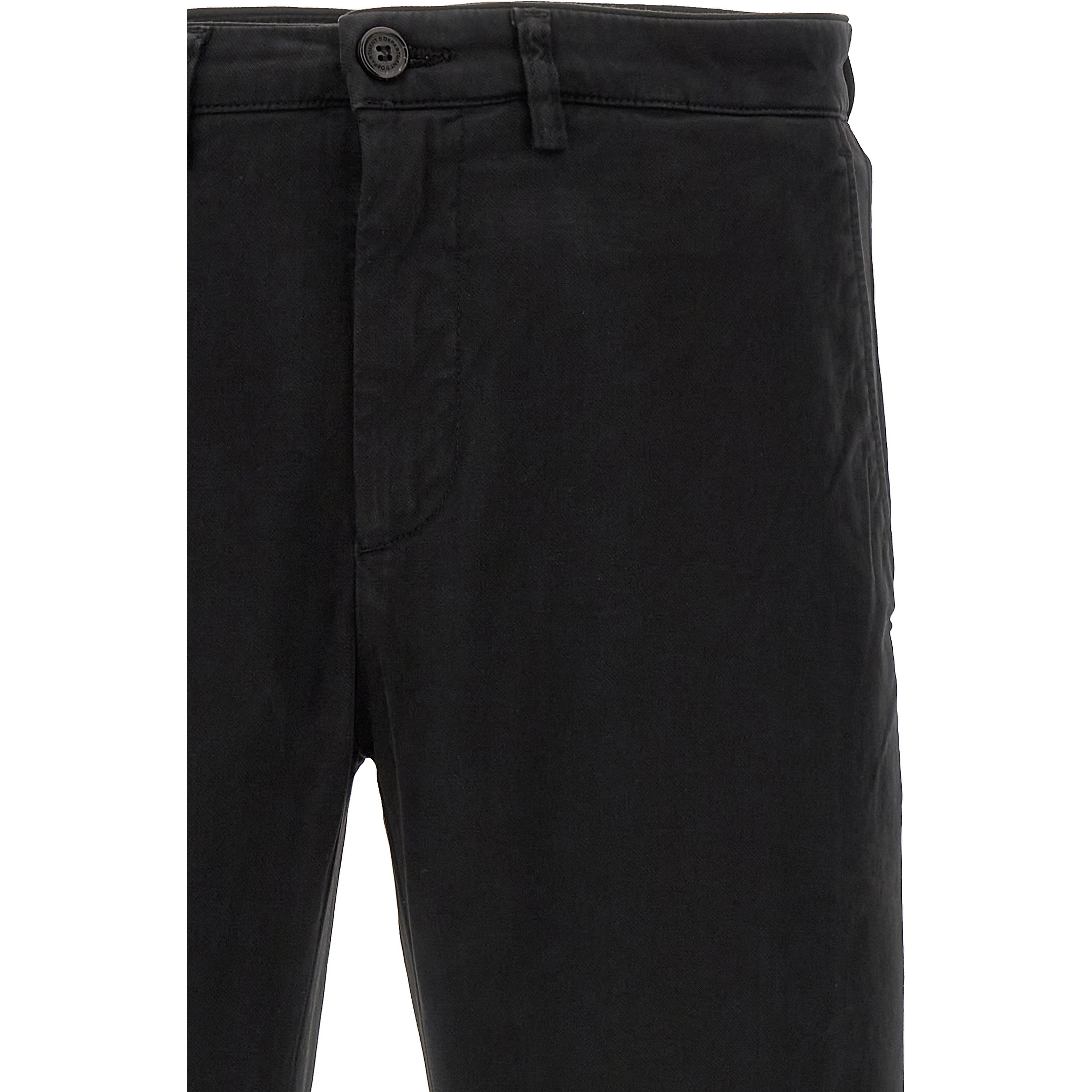 Black Cotton Casual Pants