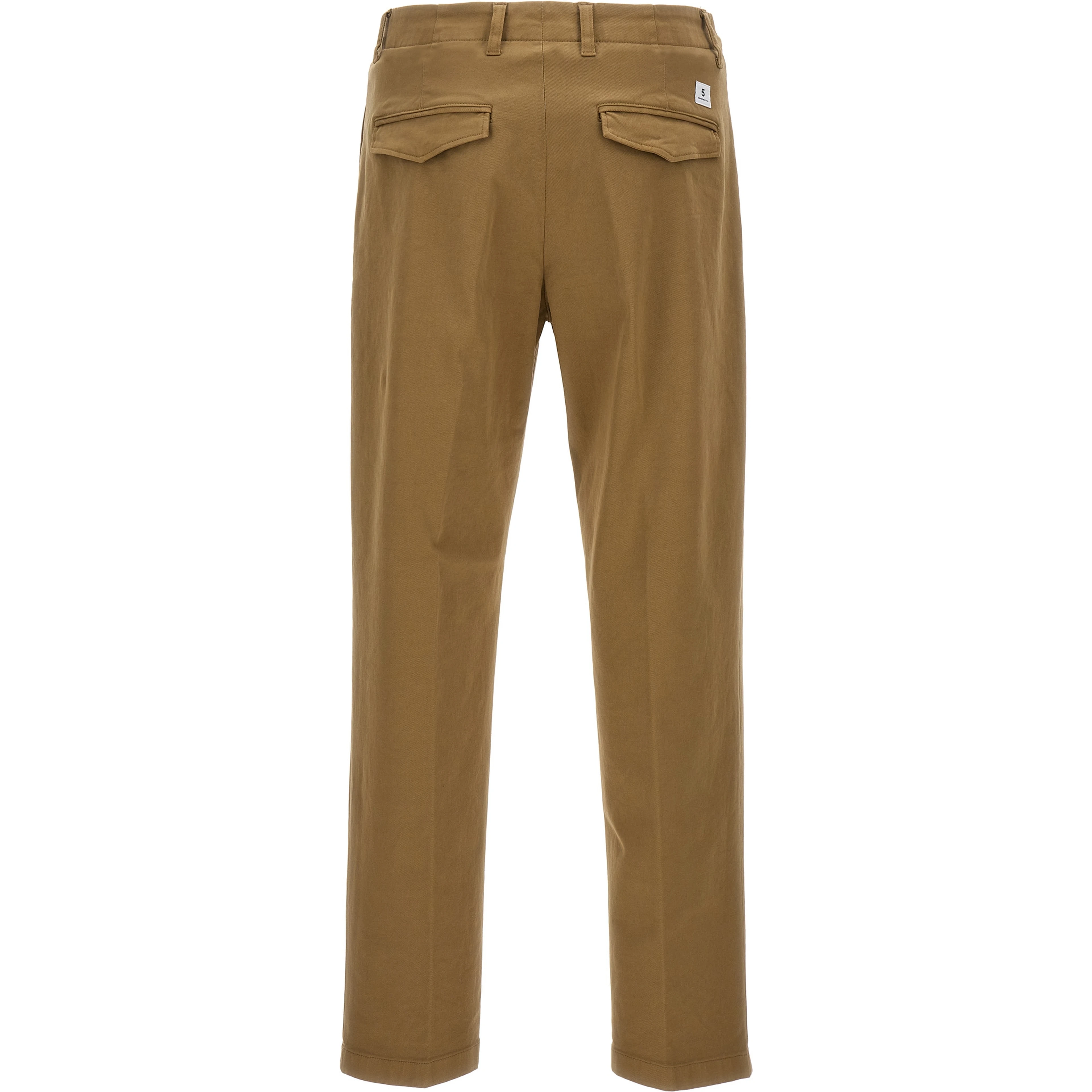 Beige Cotton Casual Pants