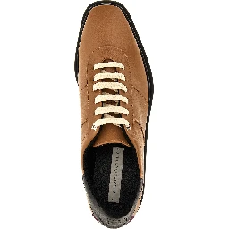 Brown Polyester Wedge Sandals