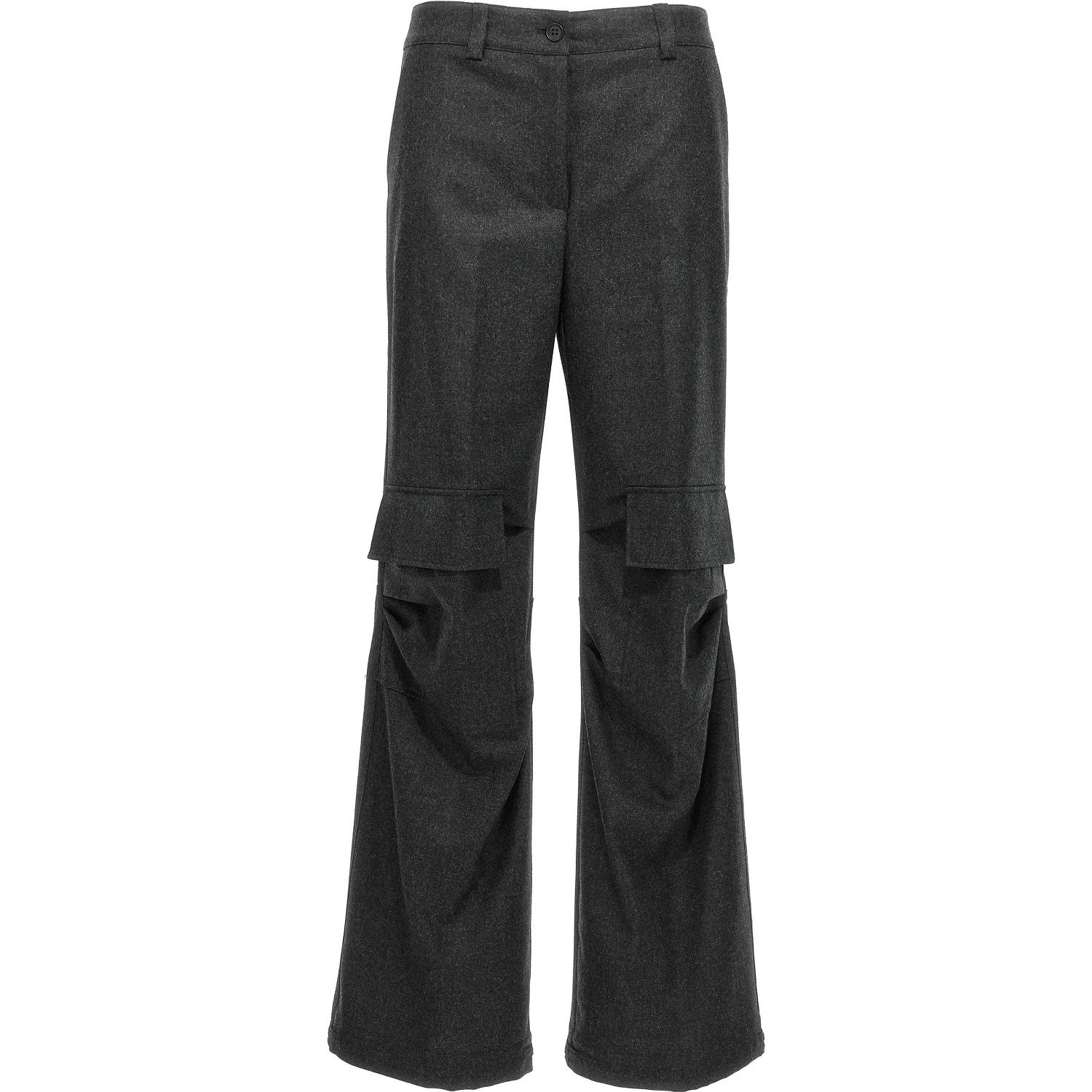 Gray Virgin Wool Cargo Pants