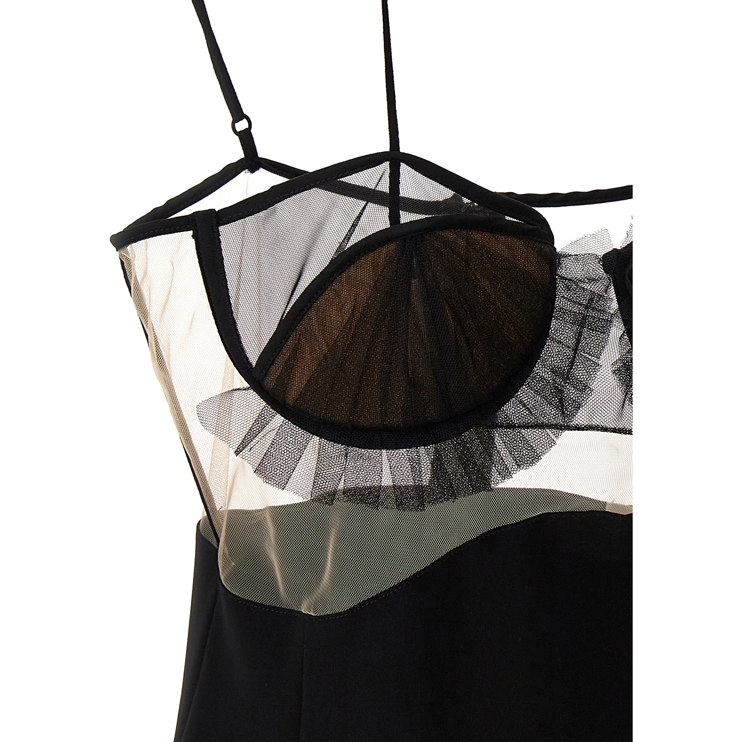 Black Viscose Short Dress