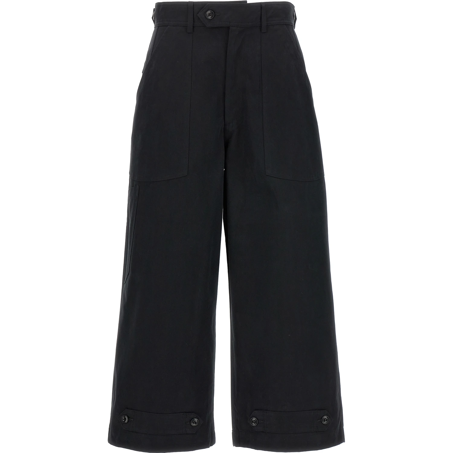 Black Cotton Casual Pants