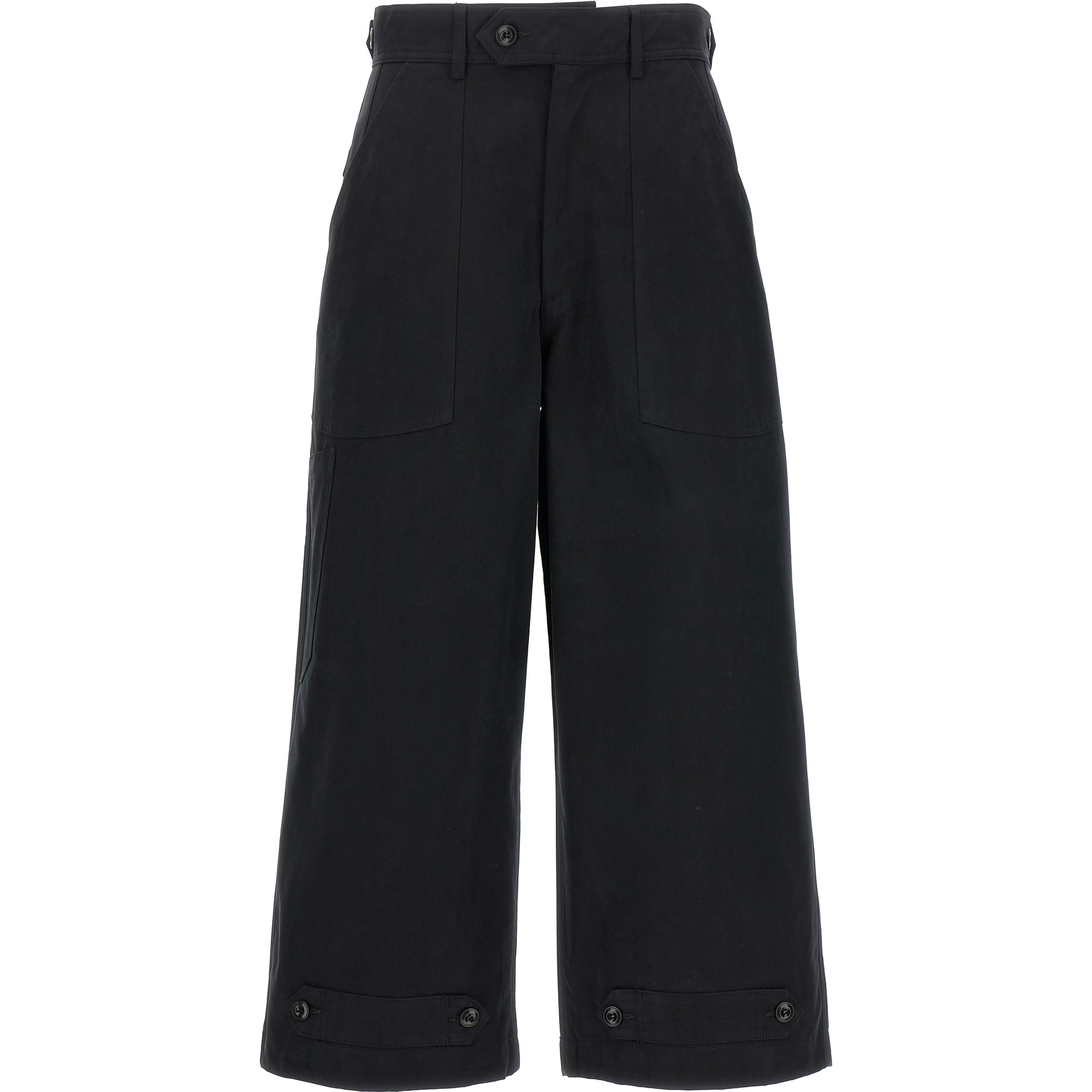 Black Cotton Casual Pants