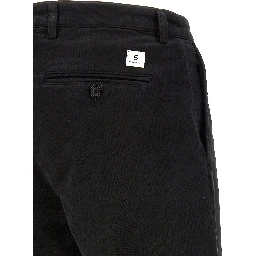 Black Cotton Casual Pants