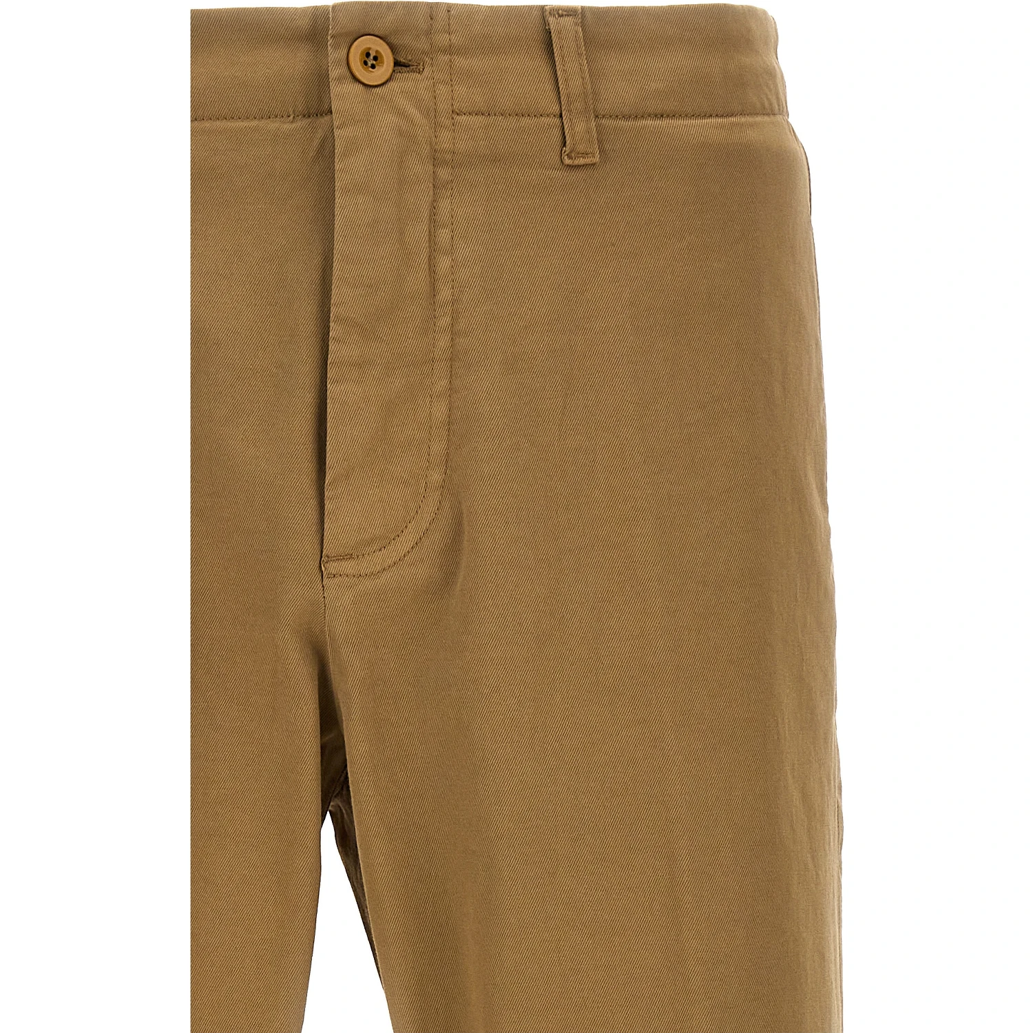 Beige Cotton Casual Pants