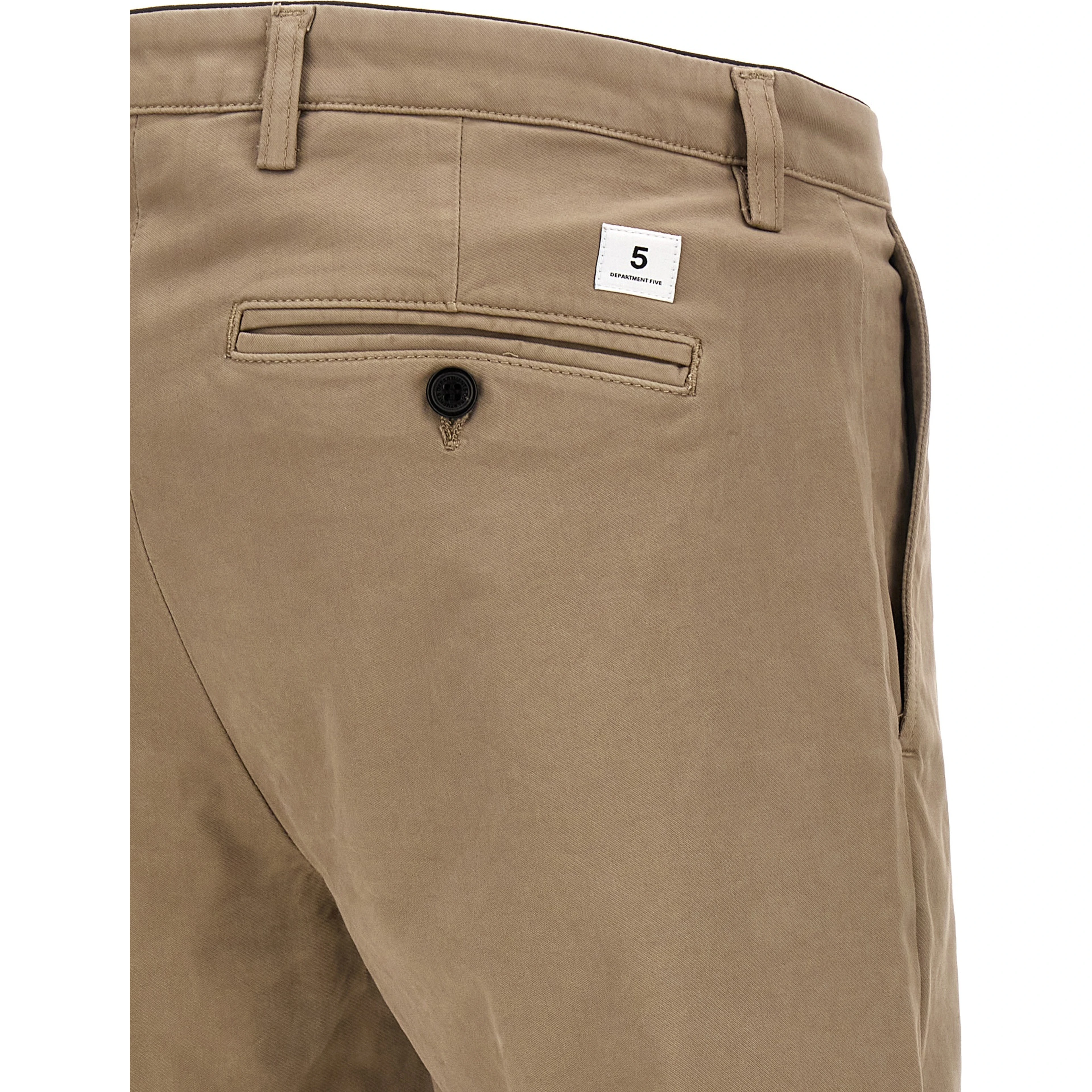 Beige Cotton Casual Pants