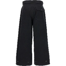 Black Cotton Casual Pants
