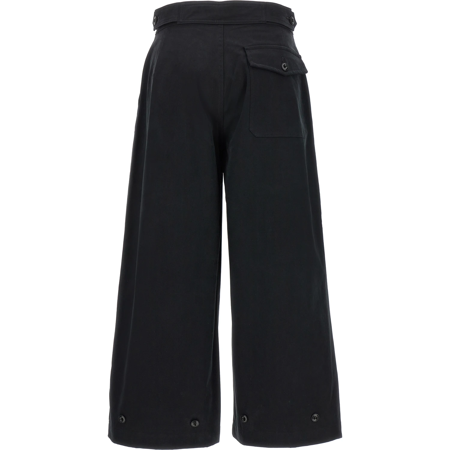 Black Cotton Casual Pants