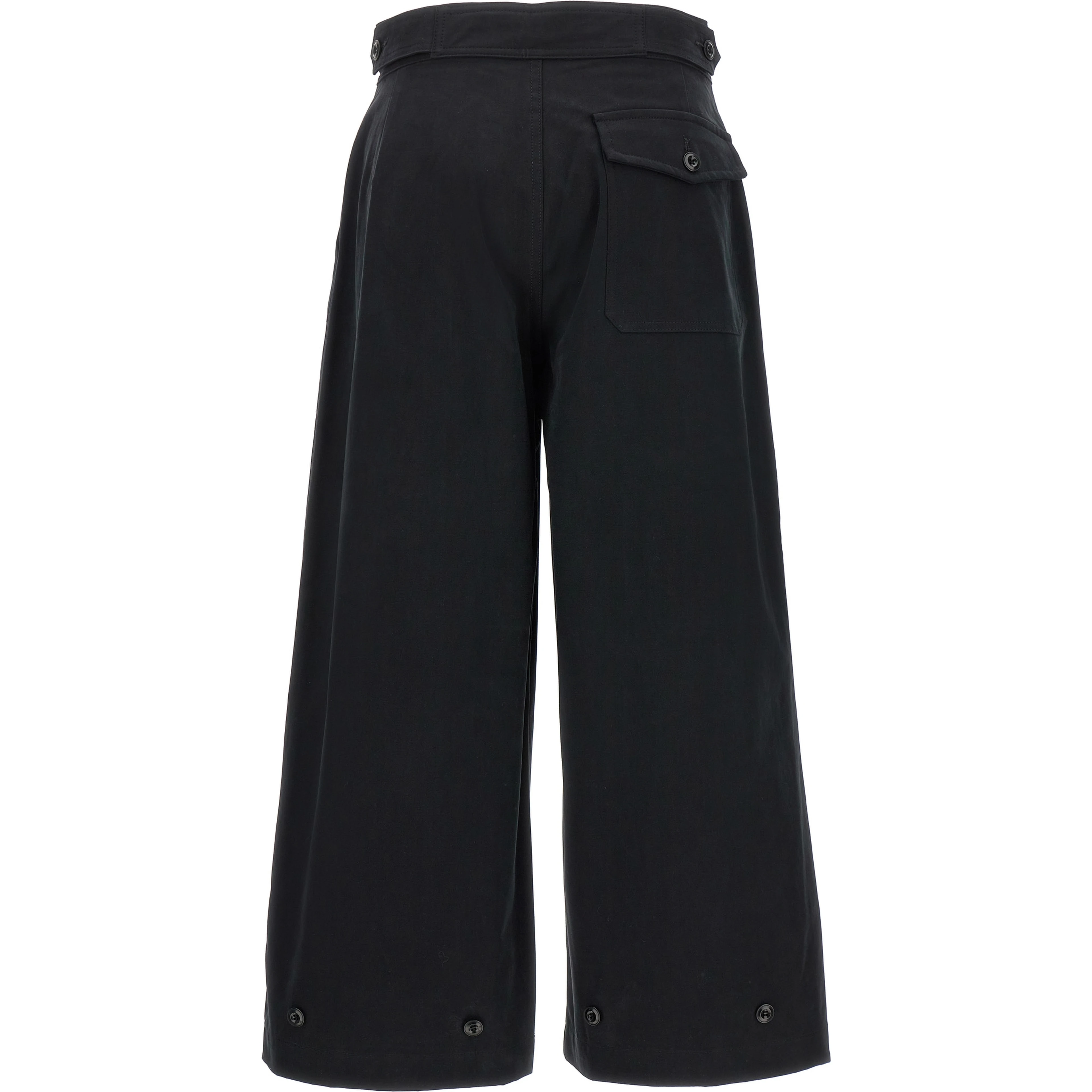 Black Cotton Casual Pants