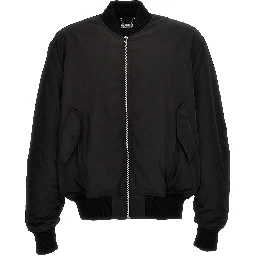 Black Polyester Bomber